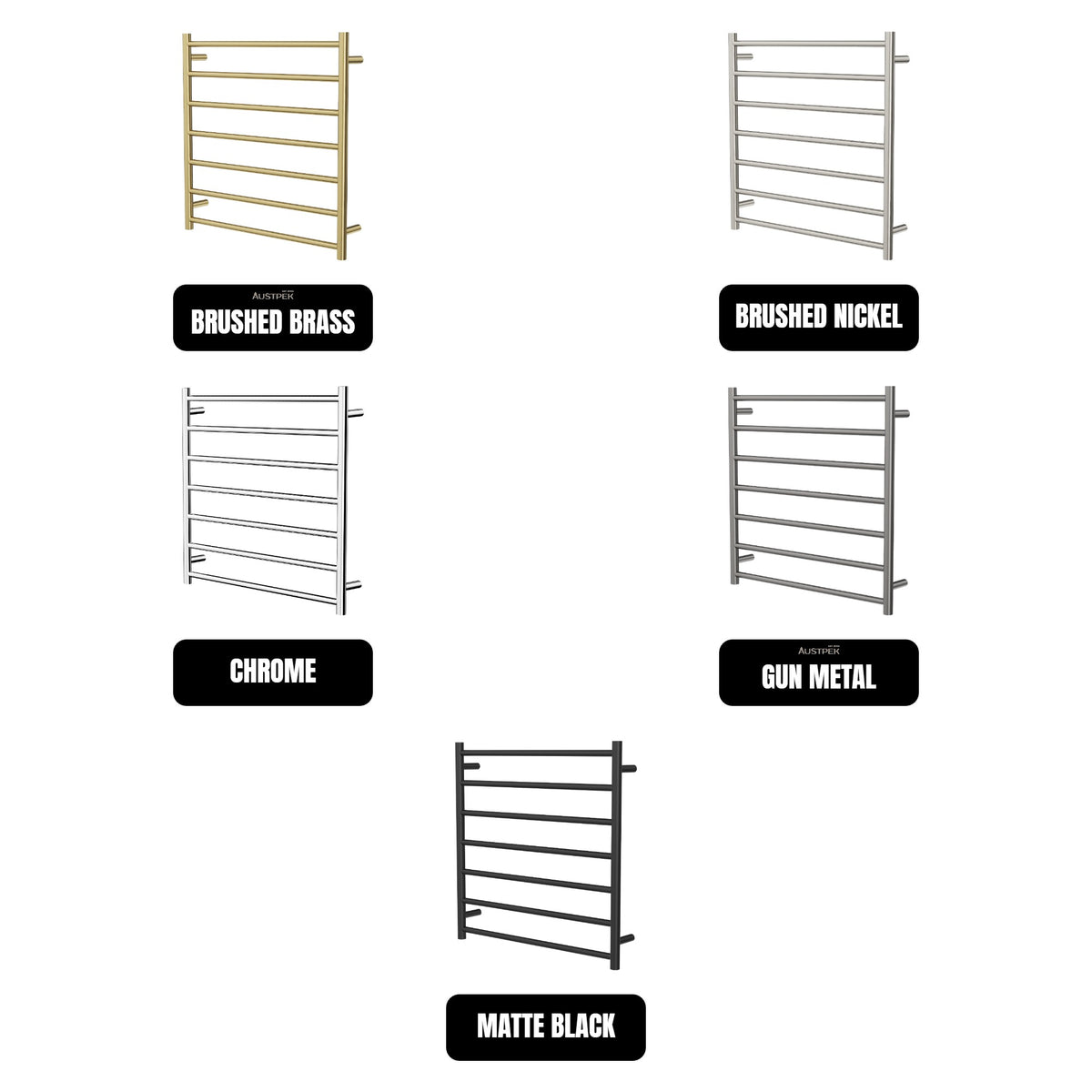 LINSOL ALLEGRA 7 BAR HEATED TOWEL RAIL 750MM CHROME