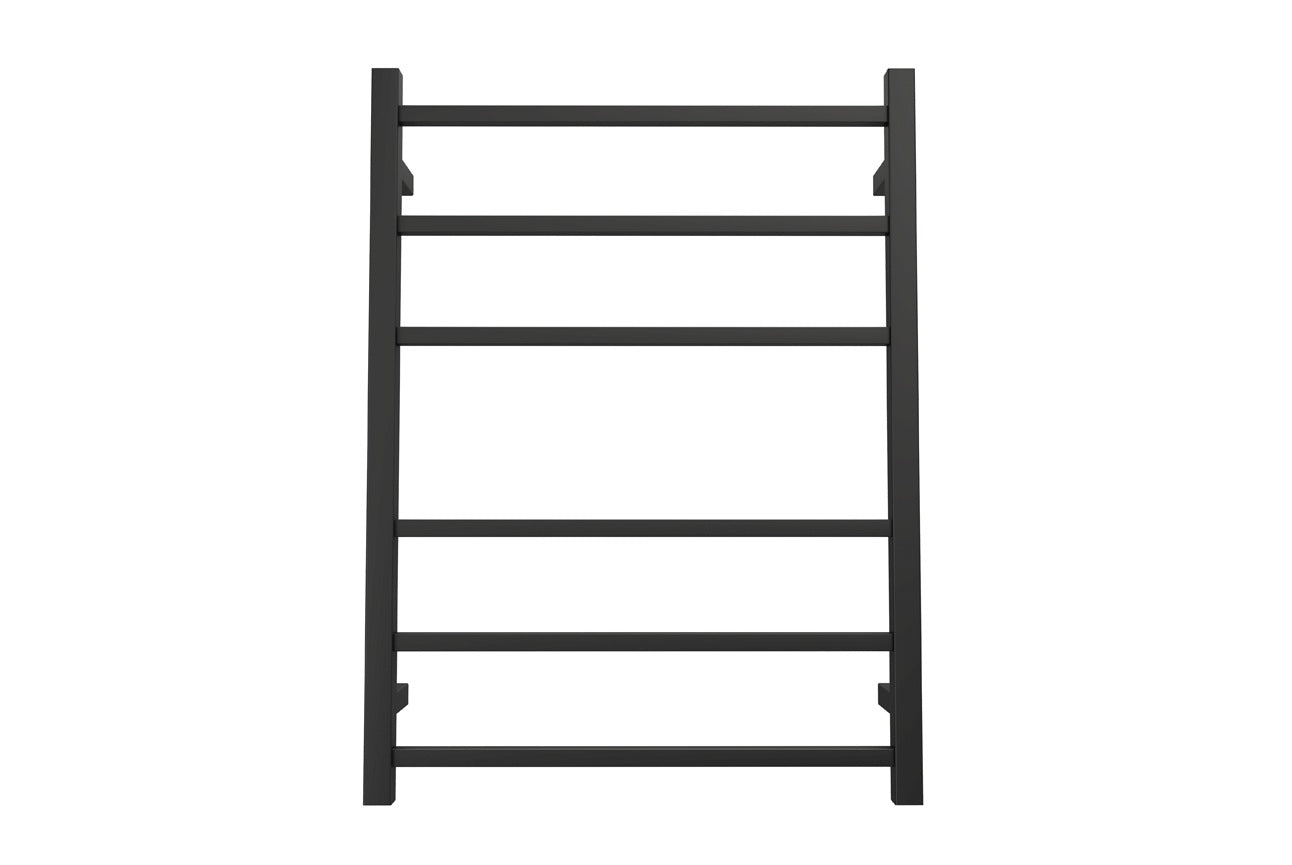 LINSOL SPIRIT 6 BAR HEATED TOWEL RAIL MATTE BLACK 800MM
