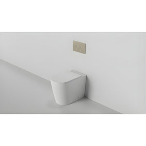 ZUMI JAVA RIMLESS WALL FACED FLOOR PAN WITH R&T IN WALL CISTERN & FLUSH BUTTON PACKAGE GLOSS WHITE