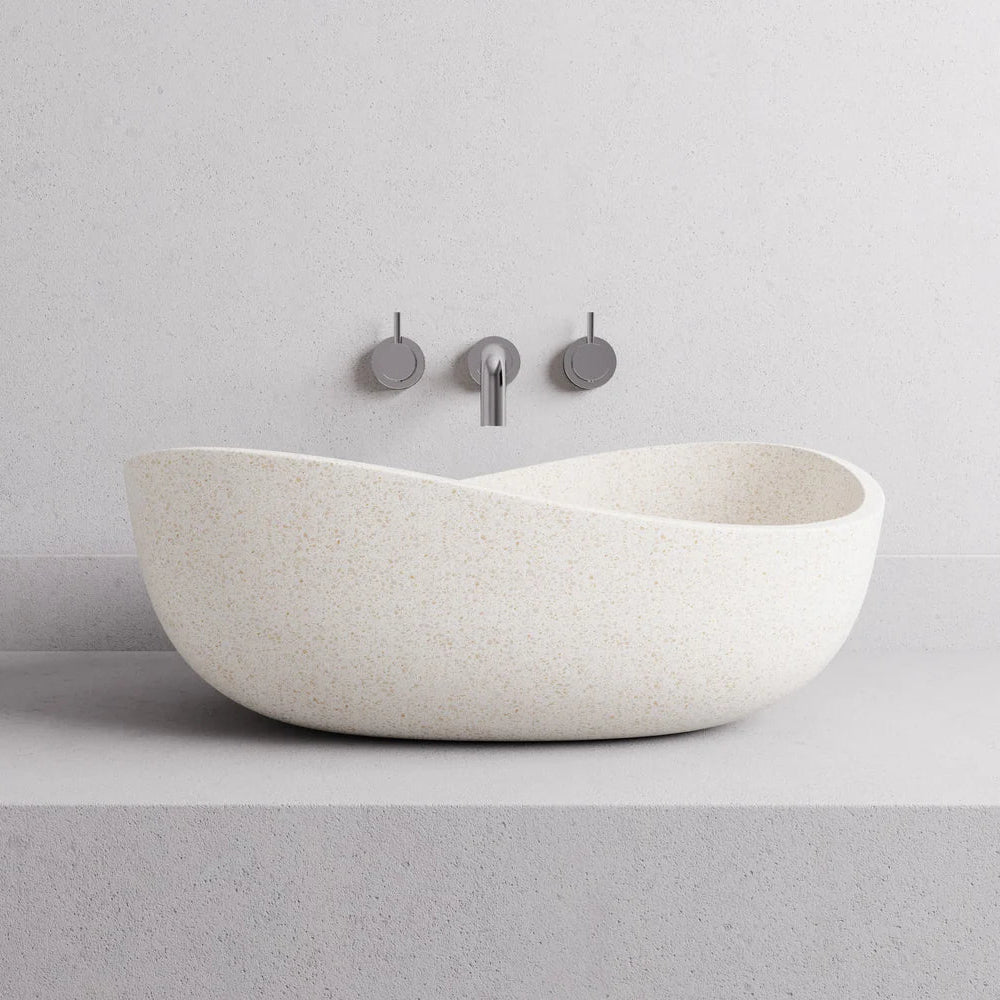 MADU JORDAN ABOVE COUNTER BASIN TERRAZO STONE WHITE 585MM