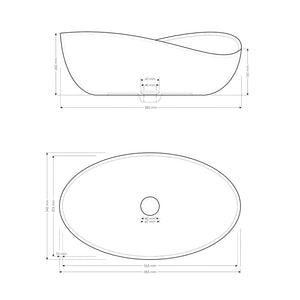 MADU JORDAN ABOVE COUNTER BASIN TERRAZO STONE GREY 585MM