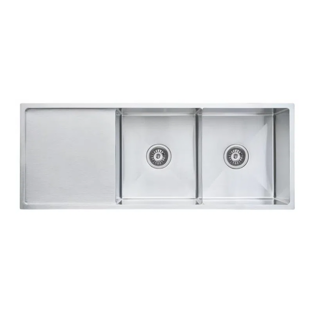 BELLA VISTA LUMINARE DOUBLE BOWL KITCHEN SINK WITH DRAINER STAINLESS STEEL 1150MM