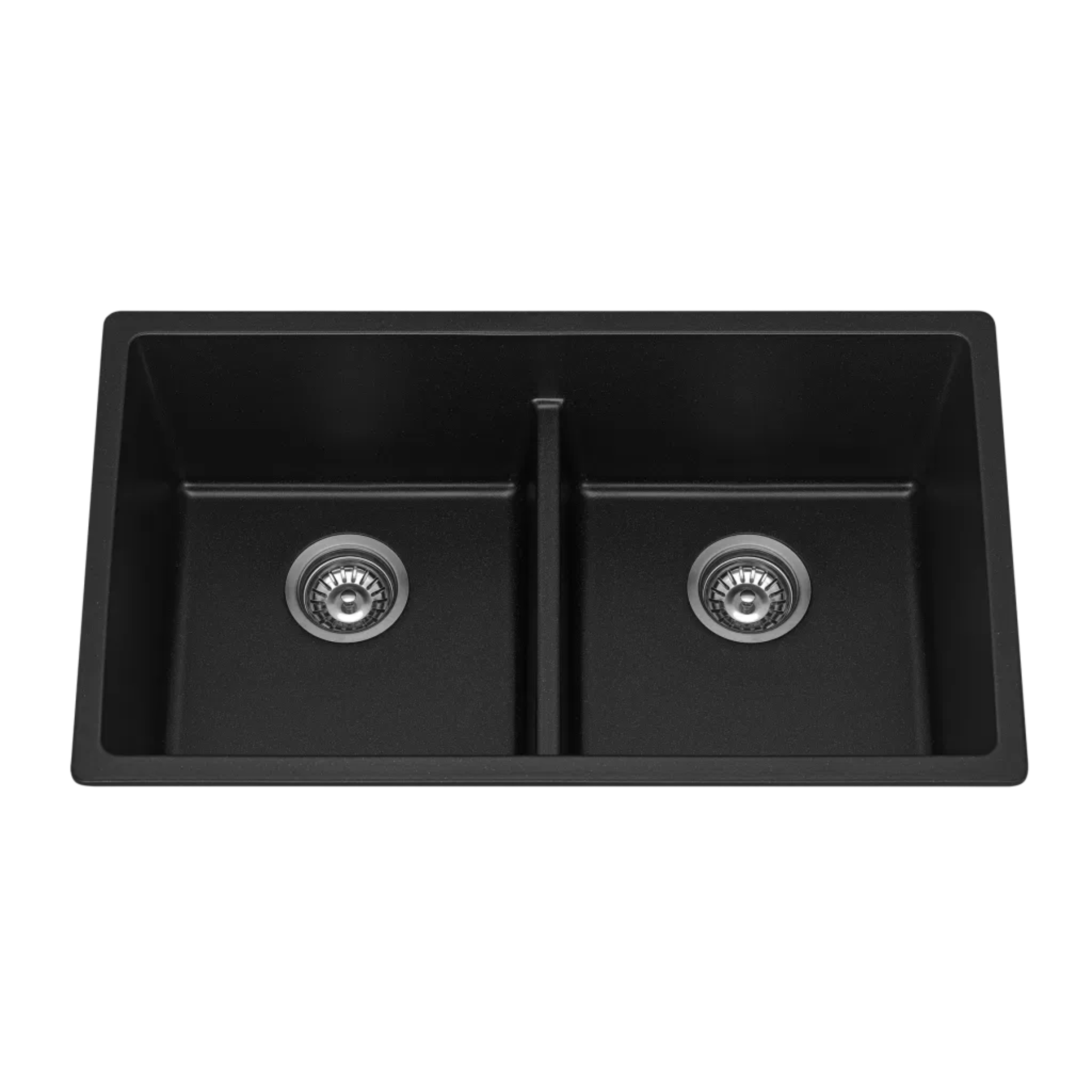 BELLA VISTA FOMOS DOUBLE BOWL GRANITE KITCHEN SINK BLACK 790MM