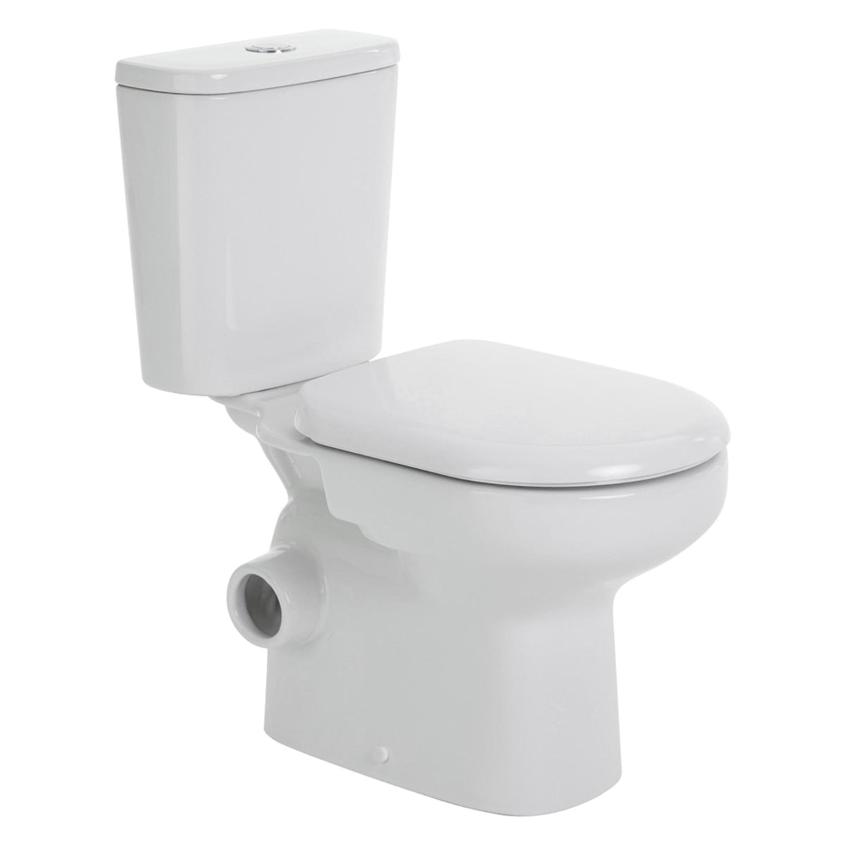 FIENZA PETRA CLOSE-COUPLED RIMLESS LEFT SKEW TRAP TOILET SUITE GLOSS WHITE