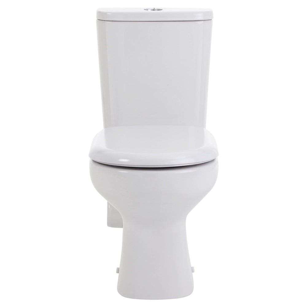 FIENZA PETRA CLOSE-COUPLED RIMLESS LEFT SKEW TRAP TOILET SUITE GLOSS WHITE