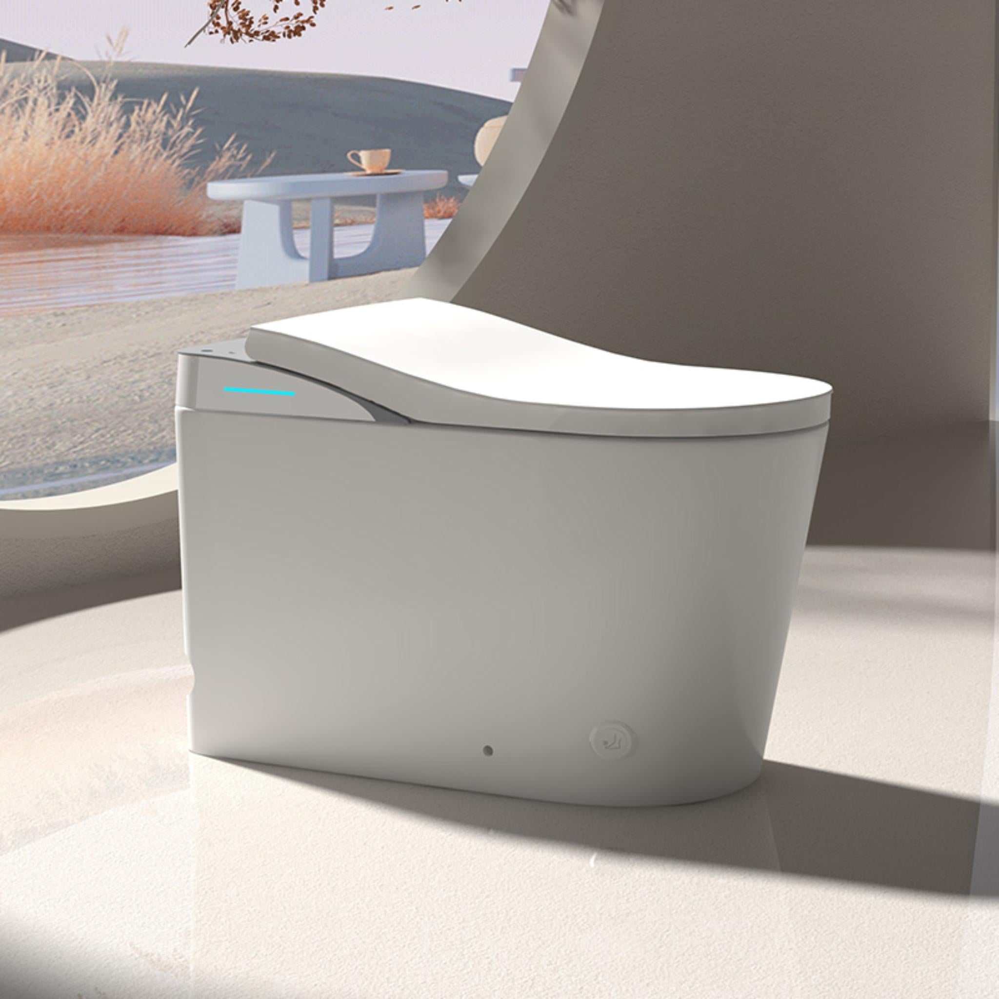 FLUVA K1 INTELLIGENT TOILET W/ AUTOFLUSH REMOTE CONTROLLED BIDET GLOSS WHITE