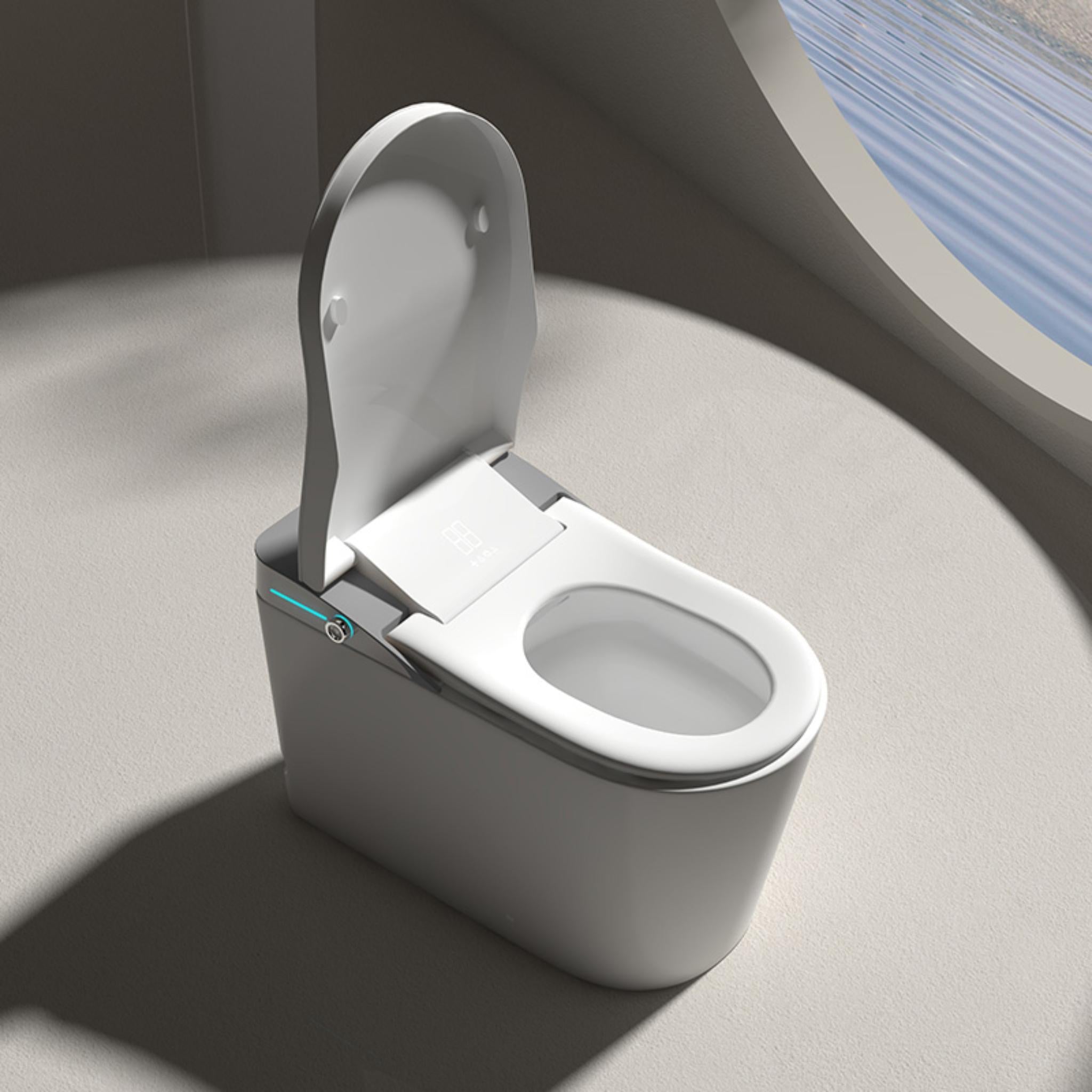 FLUVA K1 INTELLIGENT TOILET W/ AUTOFLUSH REMOTE CONTROLLED BIDET GLOSS WHITE