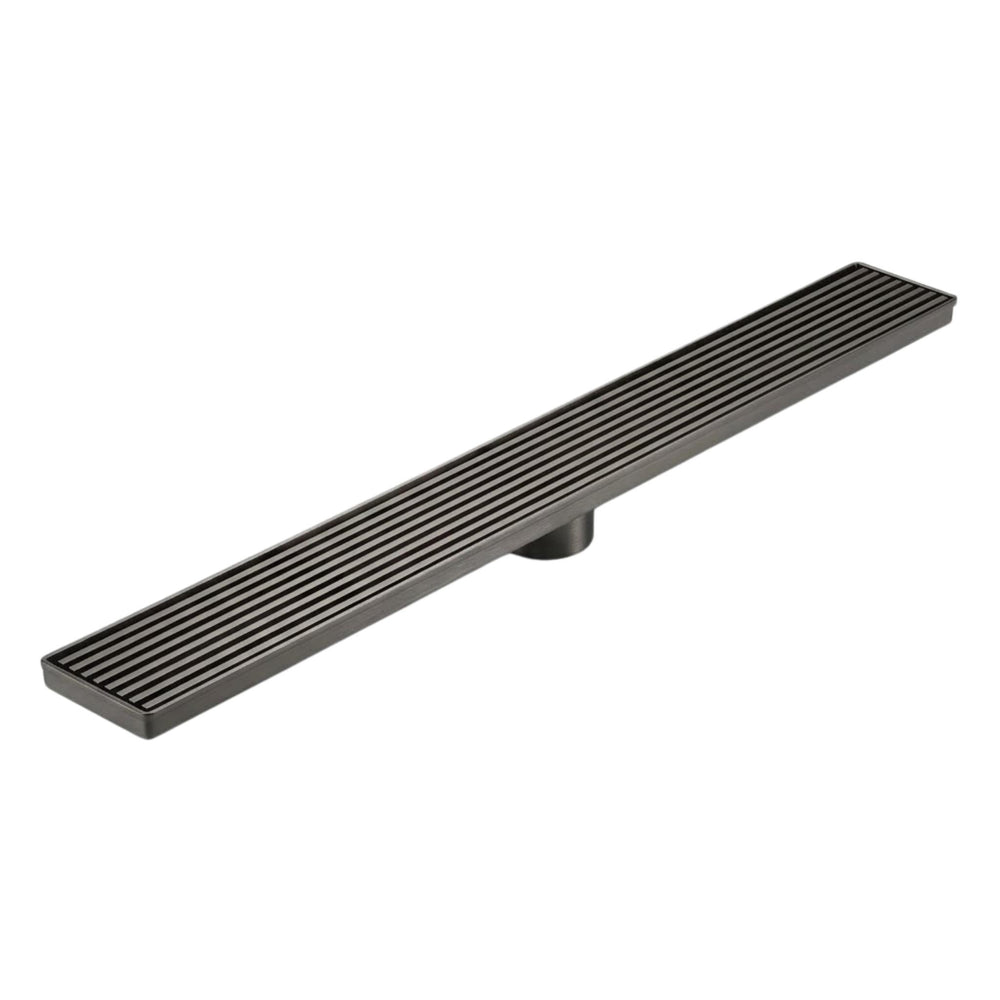 VITO GRATED FLOOR CHANNEL DRAIN GUN METAL (MULTIPLE SIZES AVAILABLE)