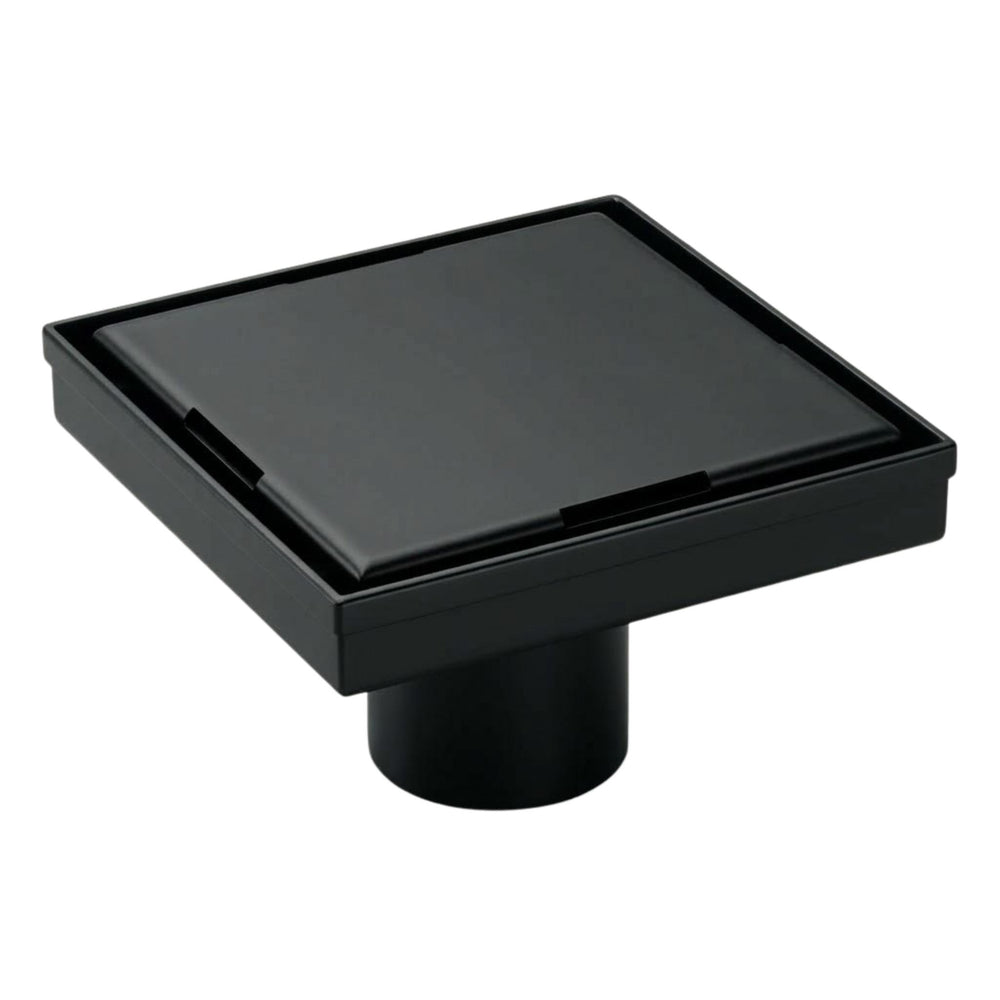 VITO SQUARE TILE INSERT FLOOR DRAIN MATTE BLACK 115MM
