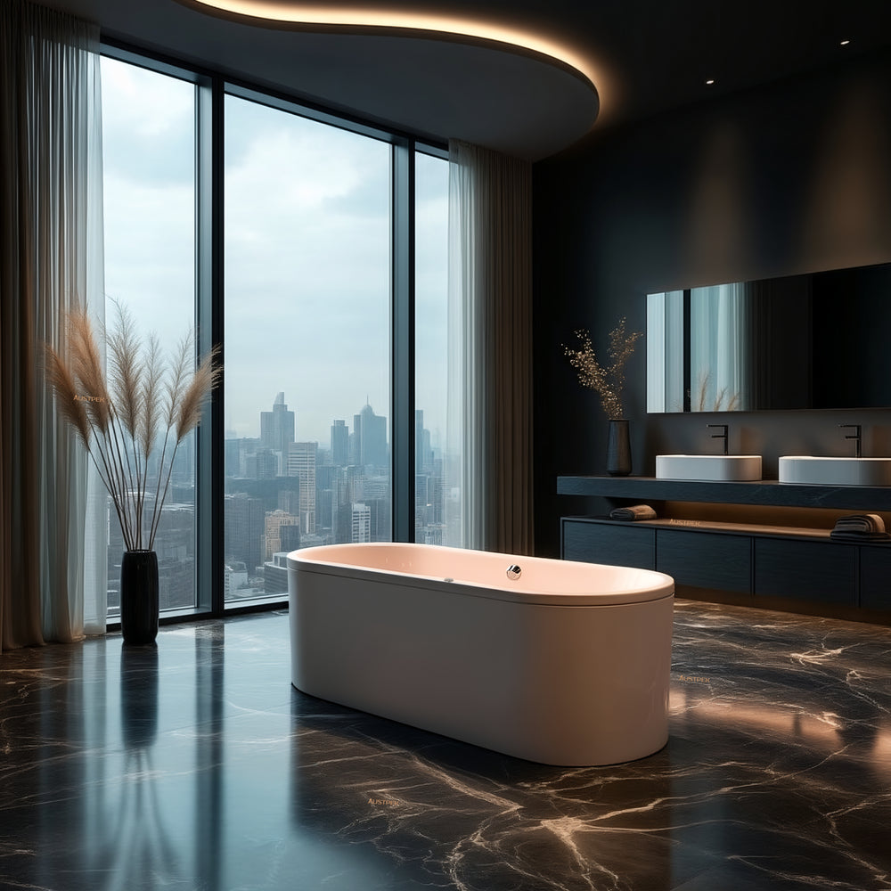 KALDEWEI CLASSIC DUO OVAL ENAMEL STEEL SPA BATHTUB WITH MULTIPOINT AIR SPA SYSTEM ALPINE GLOSS WHITE (AVAILABLE IN 1600MM, 1700MM AND 1800MM)