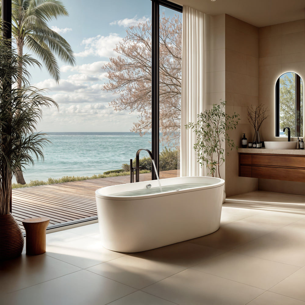 KALDEWEI CLASSIC DUO OVAL ENAMEL STEEL SPA BATHTUB WITH MULTIPOINT AIR SPA SYSTEM ALPINE GLOSS WHITE (AVAILABLE IN 1600MM, 1700MM AND 1800MM)