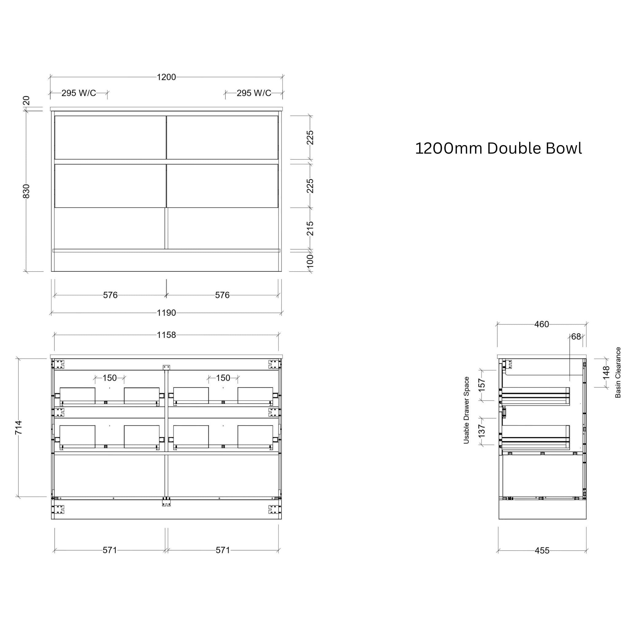 TIMBERLINE KANSAS CUSTOM FLOOR STANDING VANITY (ALL SIZING)