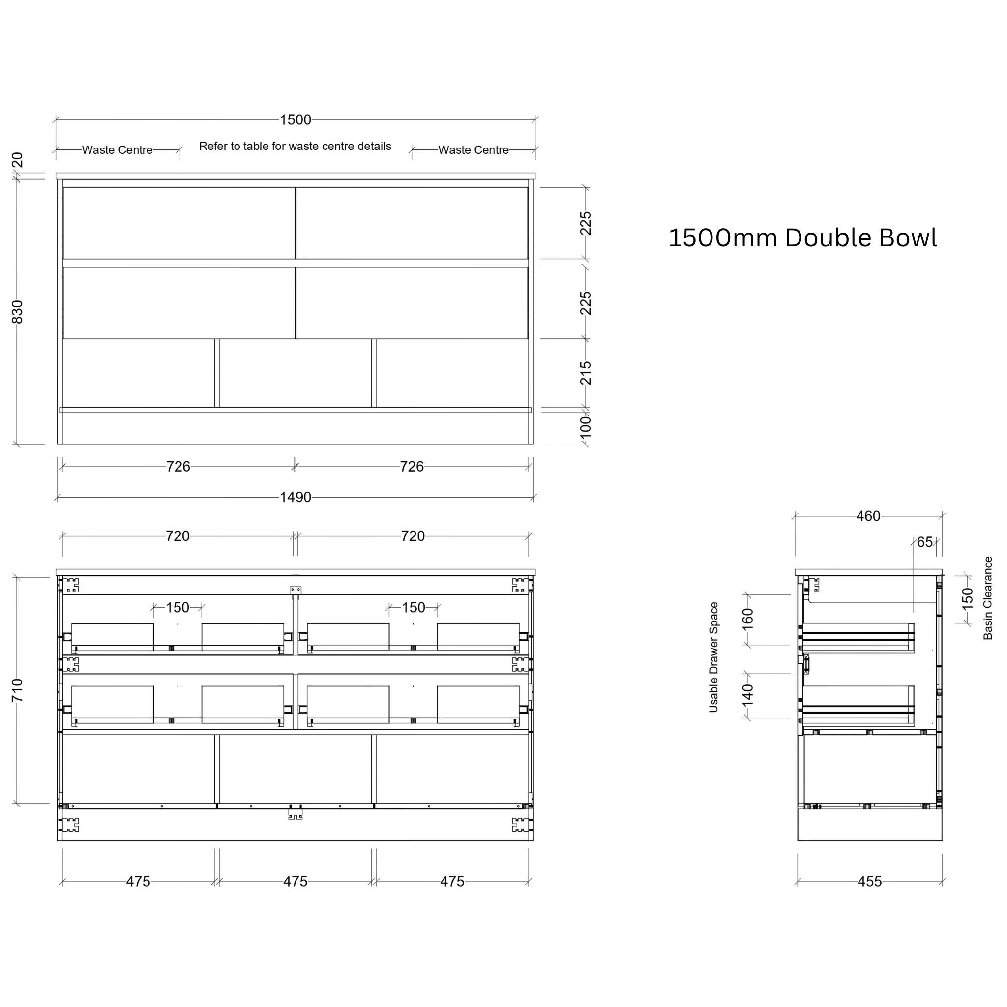 TIMBERLINE KANSAS CUSTOM FLOOR STANDING VANITY (ALL SIZING)