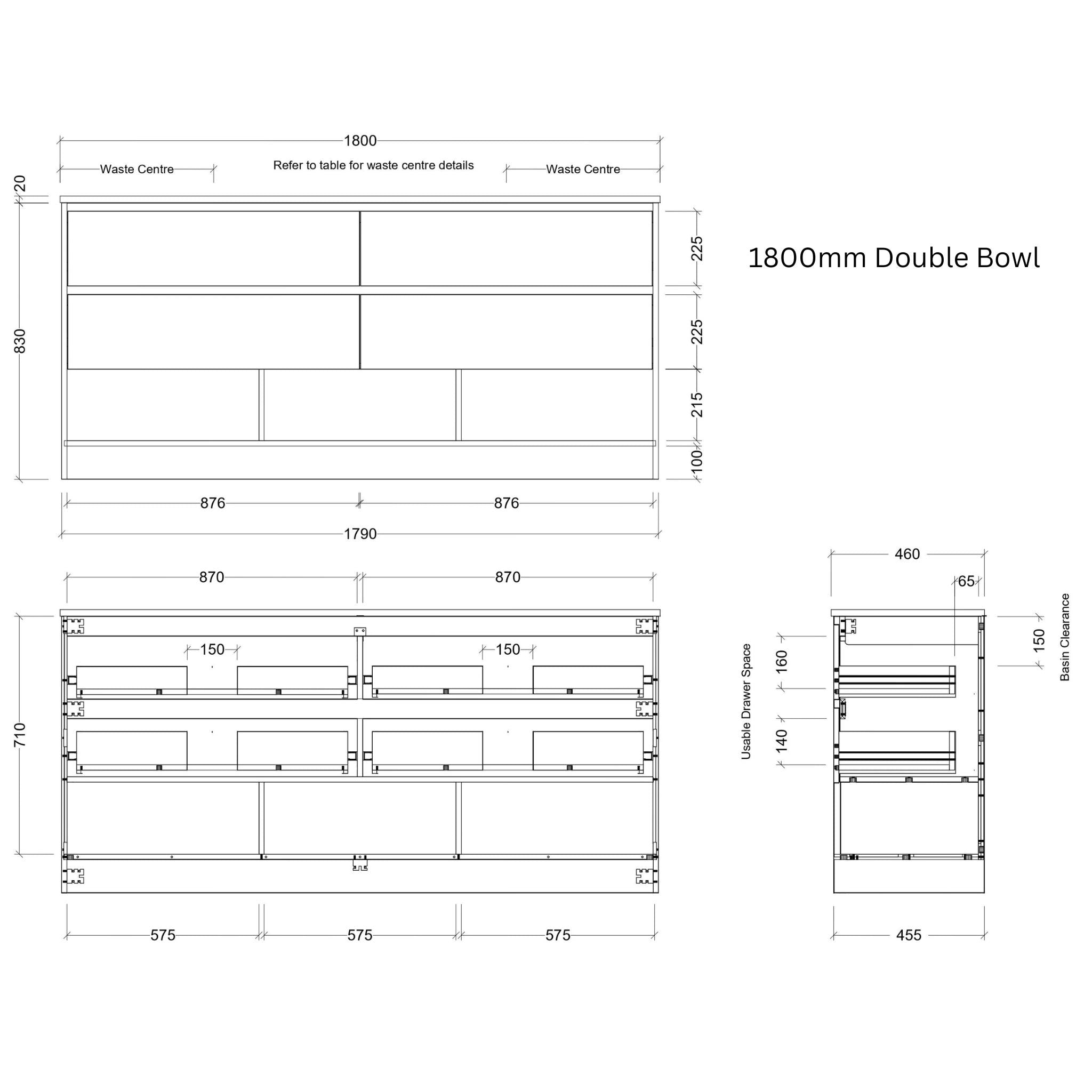 TIMBERLINE KANSAS CUSTOM FLOOR STANDING VANITY (ALL SIZING)