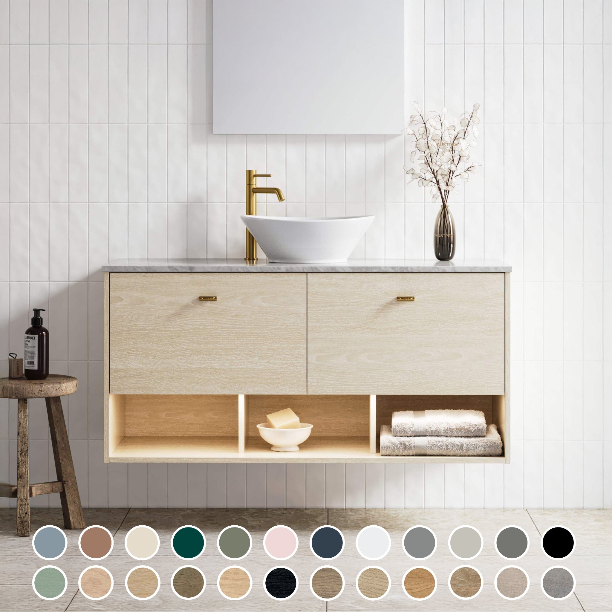 TIMBERLINE KANSAS CUSTOM WALL HUNG VANITY (ALL SIZING)