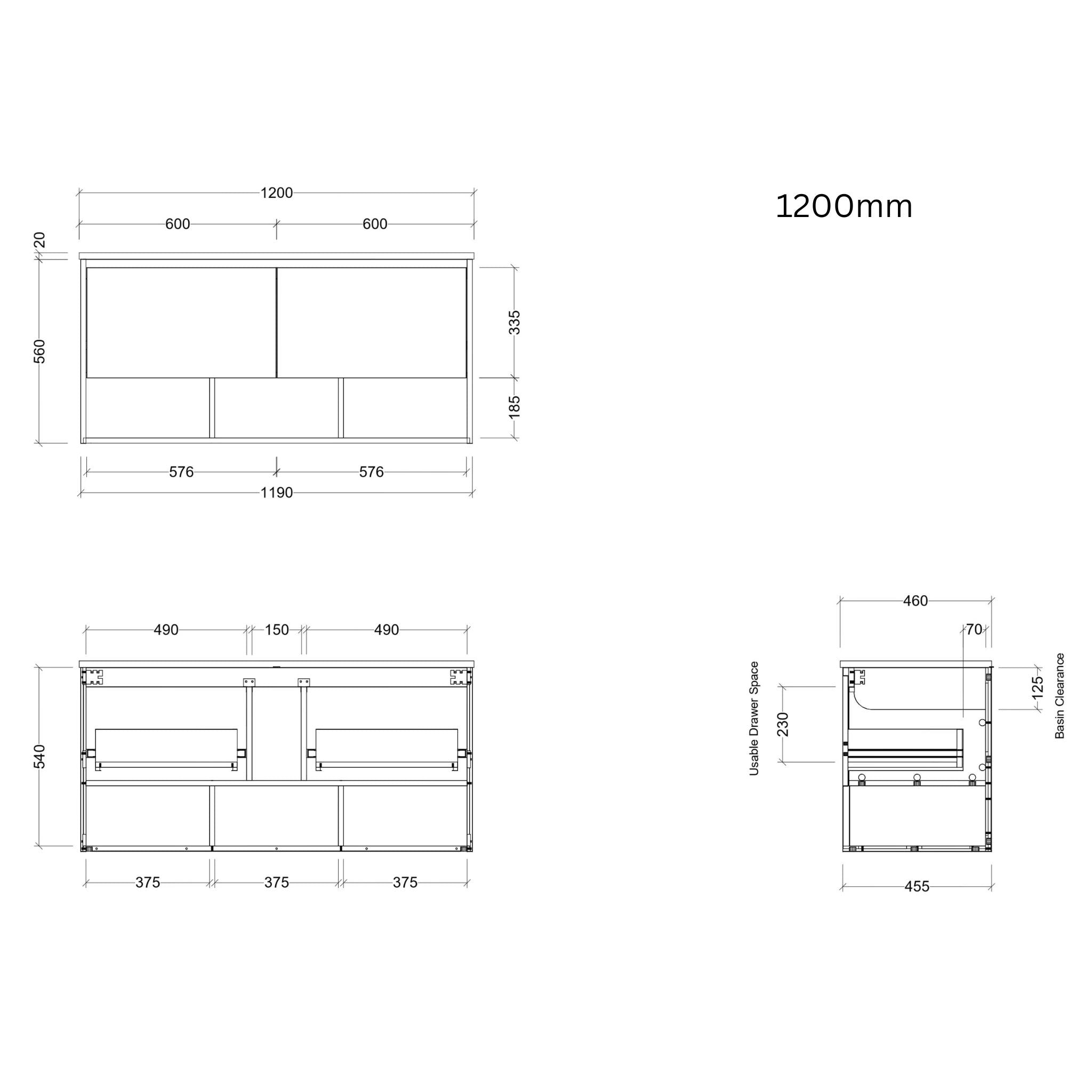 TIMBERLINE KANSAS CUSTOM WALL HUNG VANITY (ALL SIZING)