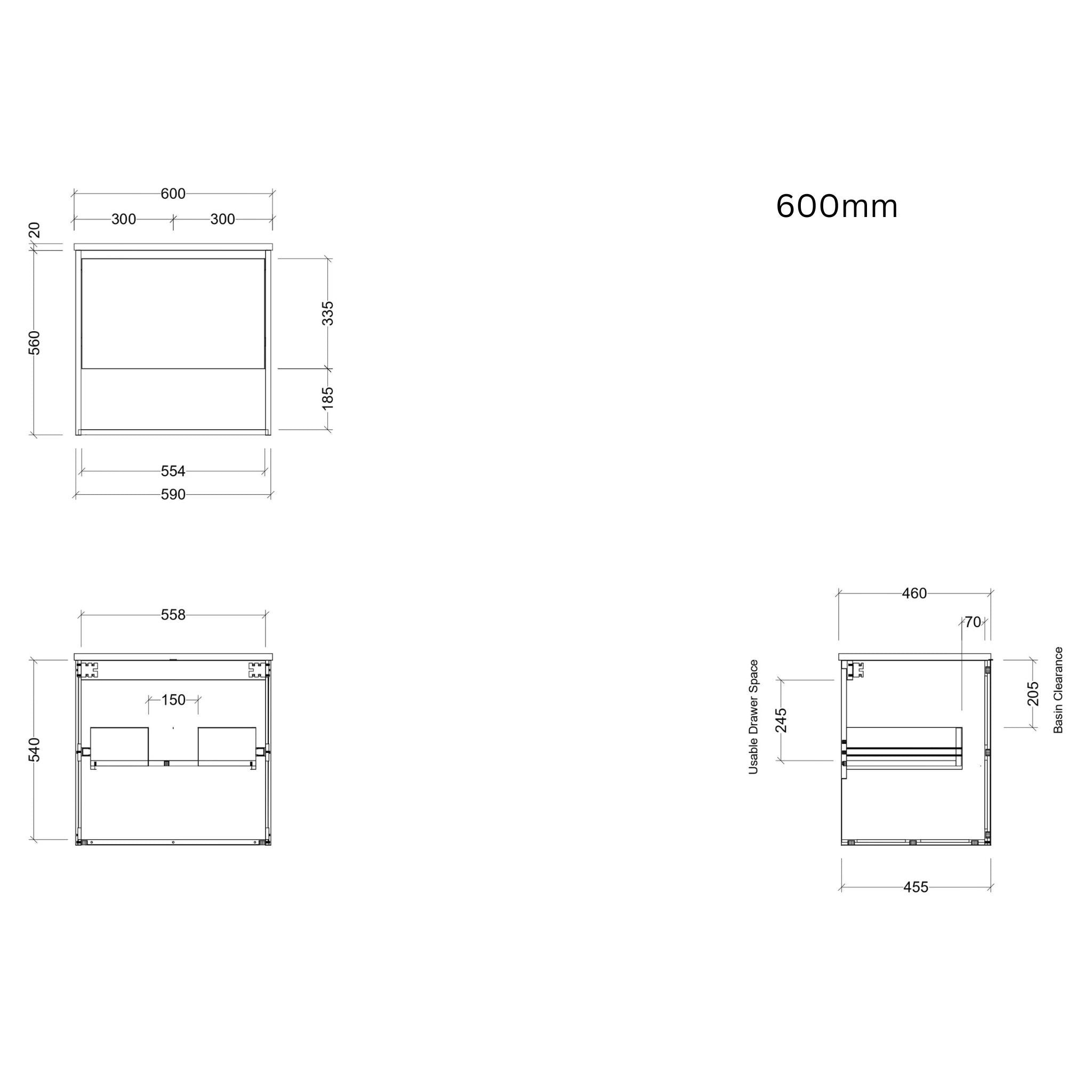 TIMBERLINE KANSAS CUSTOM WALL HUNG VANITY (ALL SIZING)