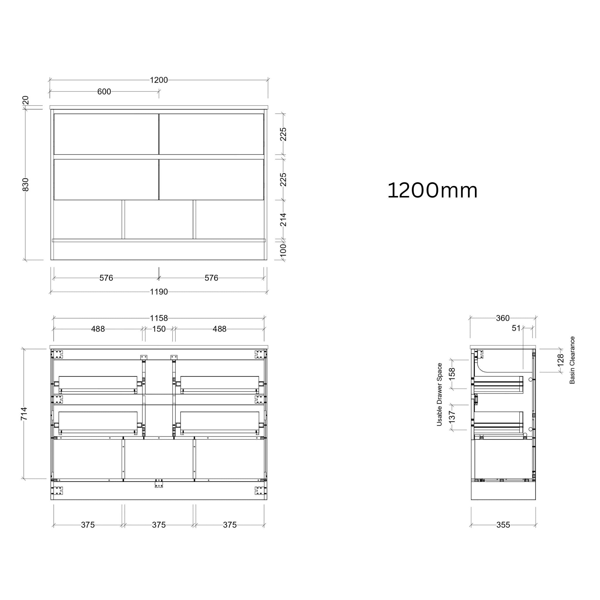 TIMBERLINE KARLIE CUSTOM FLOOR STANDING VANITY (ALL SIZING)