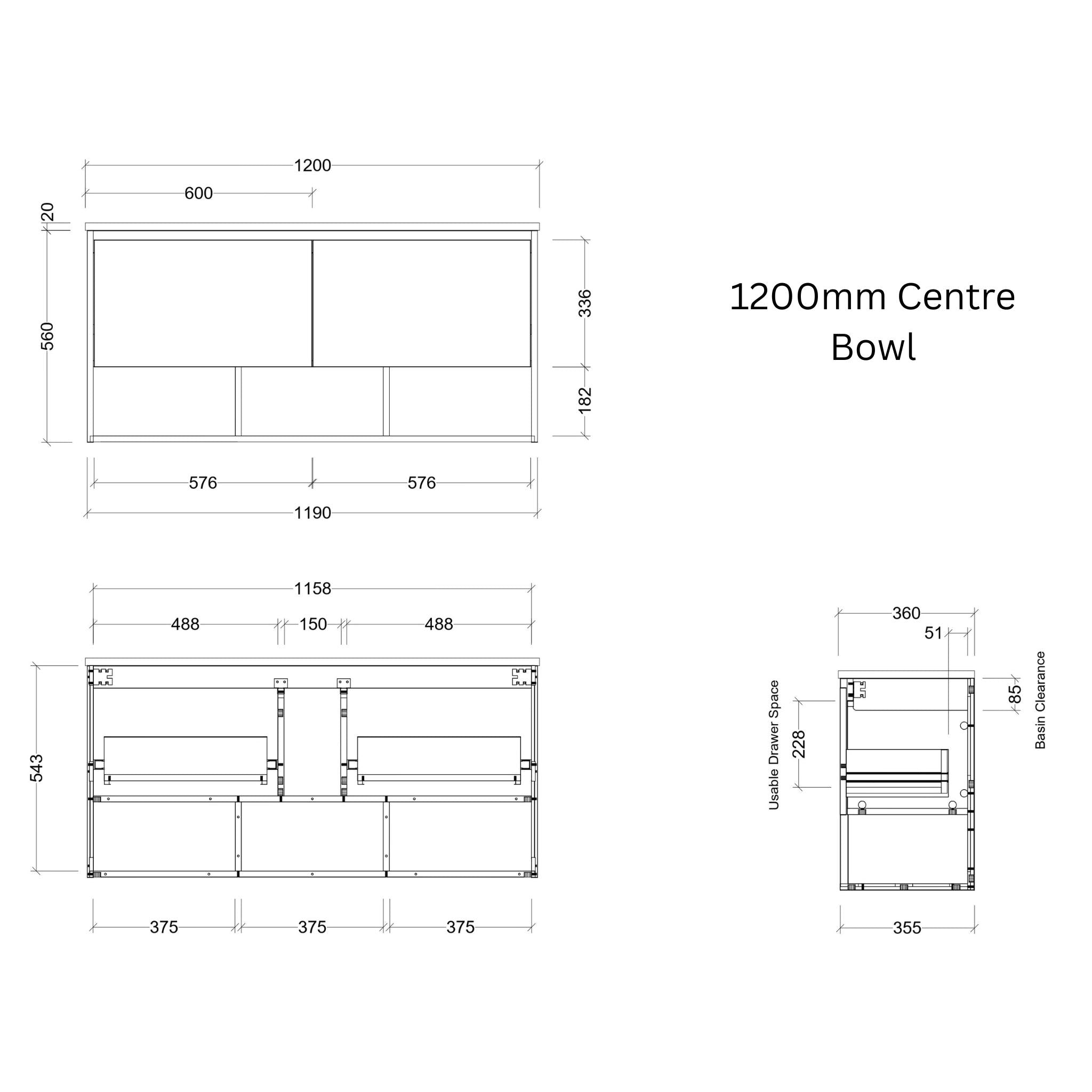 TIMBERLINE KARLIE CUSTOM WALL HUNG VANITY (ALL SIZING)
