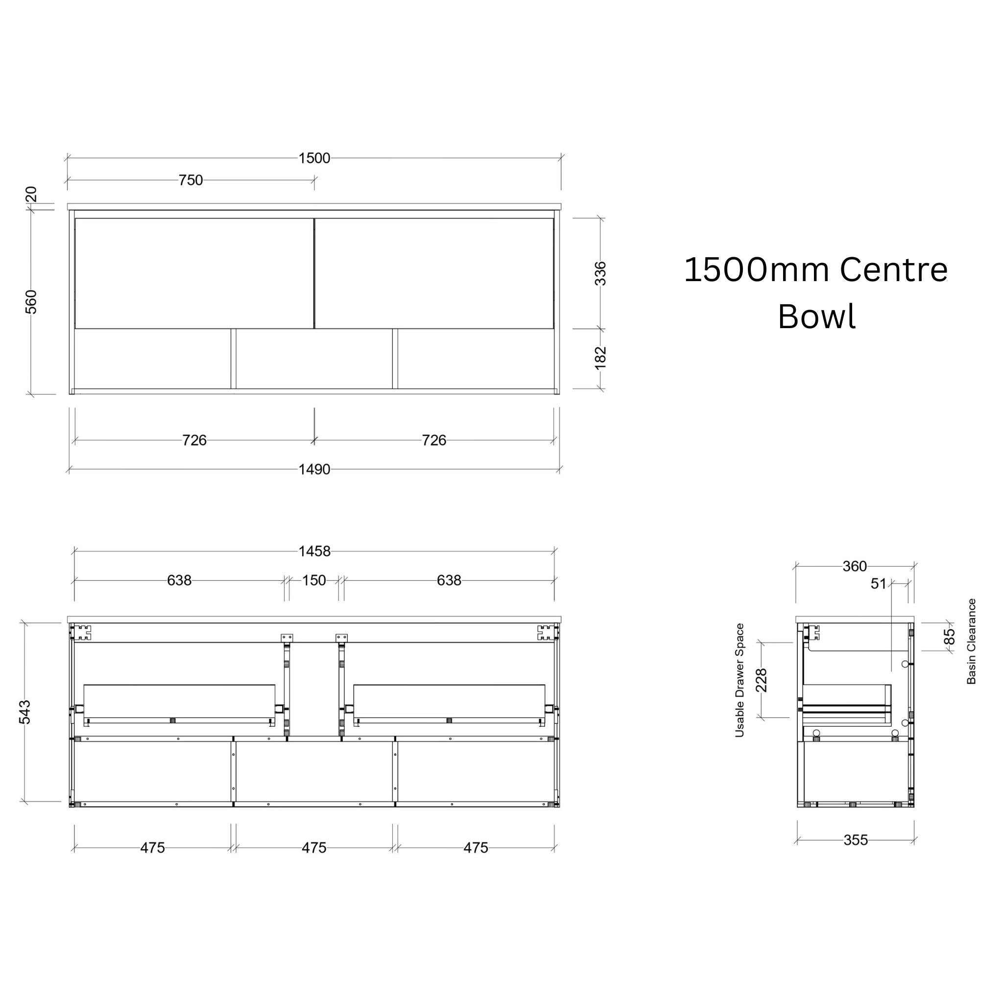 TIMBERLINE KARLIE CUSTOM WALL HUNG VANITY (ALL SIZING)