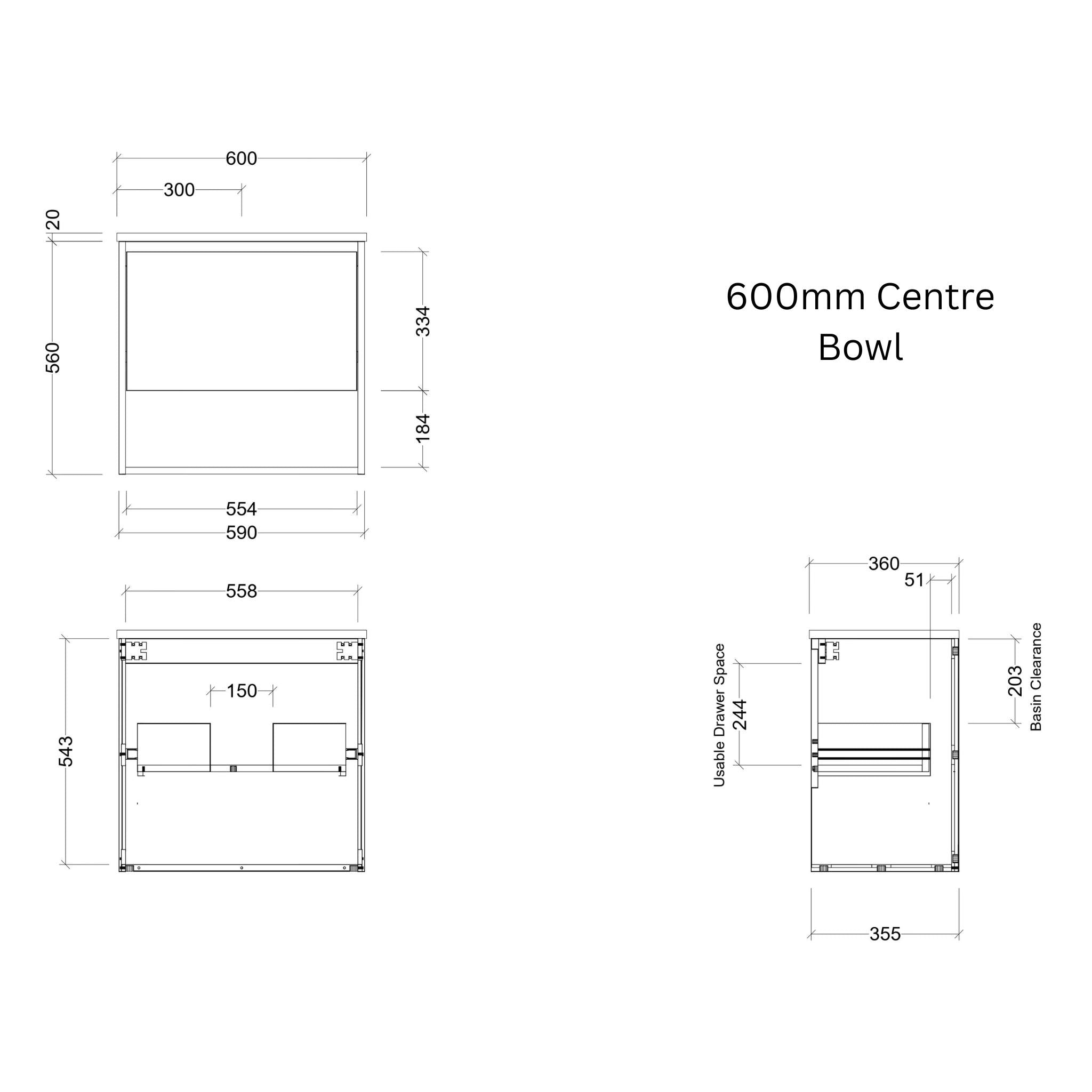 TIMBERLINE KARLIE CUSTOM WALL HUNG VANITY (ALL SIZING)