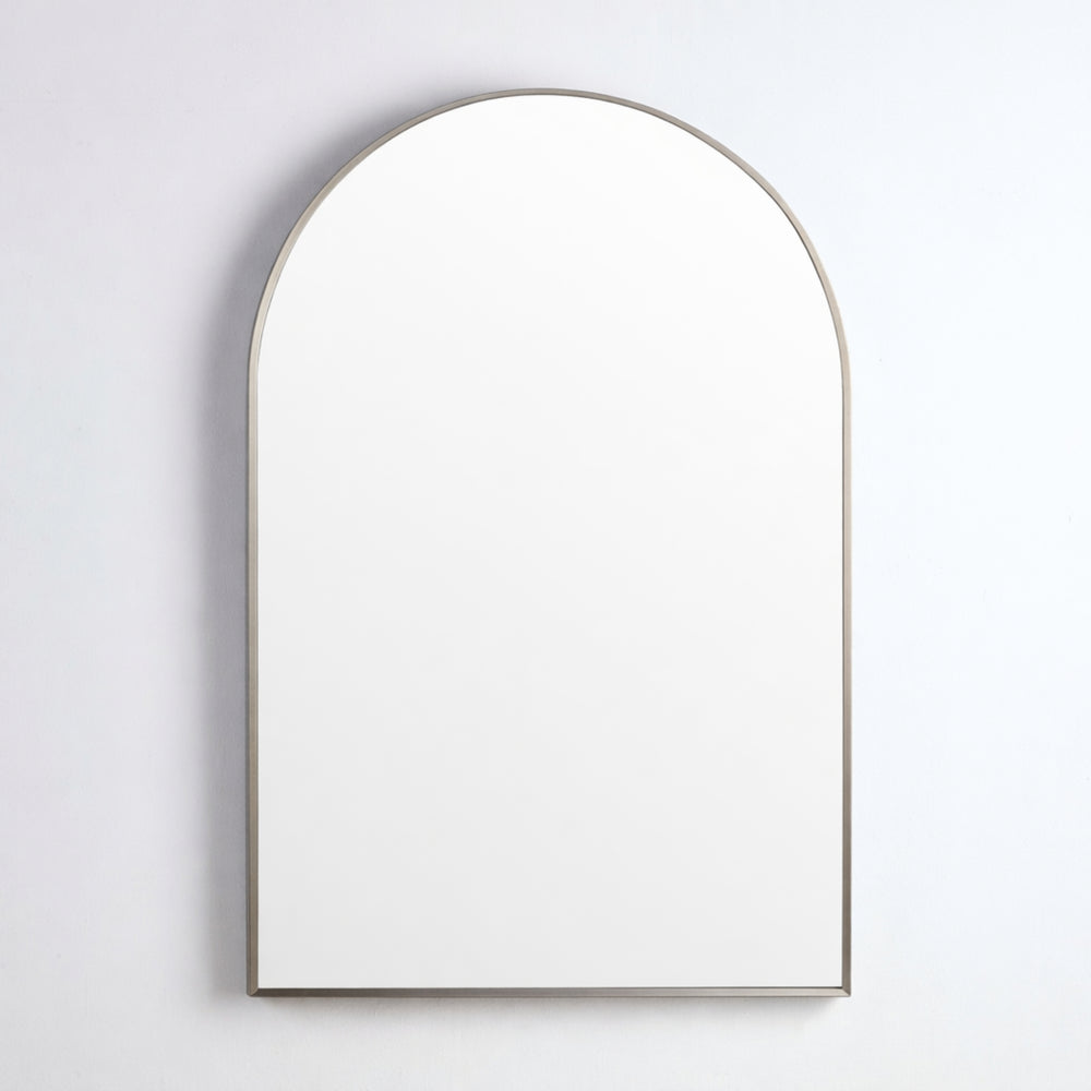 POSEIDON AURA ARCH ALUMINUM FRAMED MIRROR BRUSHED NICKEL 600X900MM