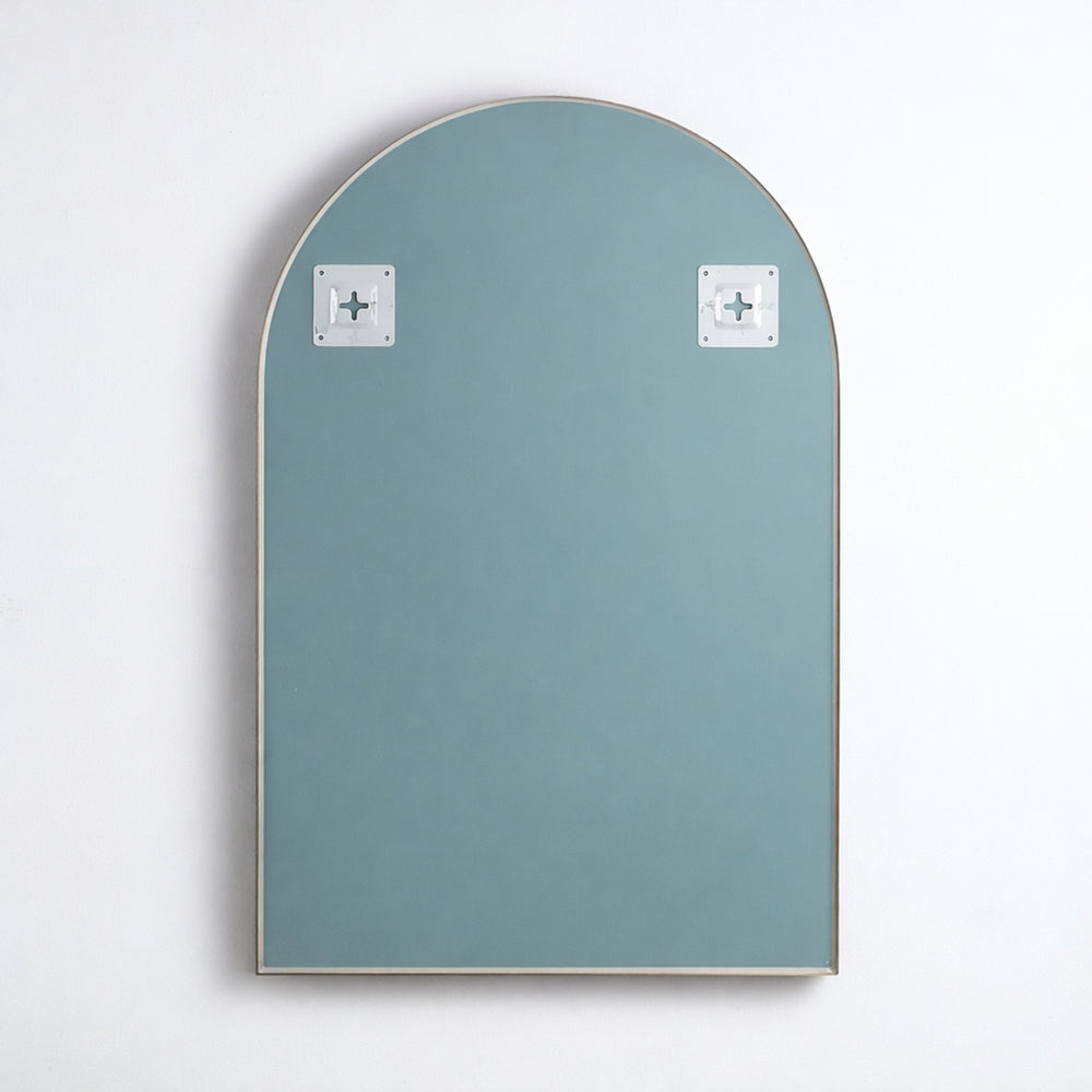 POSEIDON AURA ARCH ALUMINUM FRAMED MIRROR BRUSHED NICKEL 600X900MM