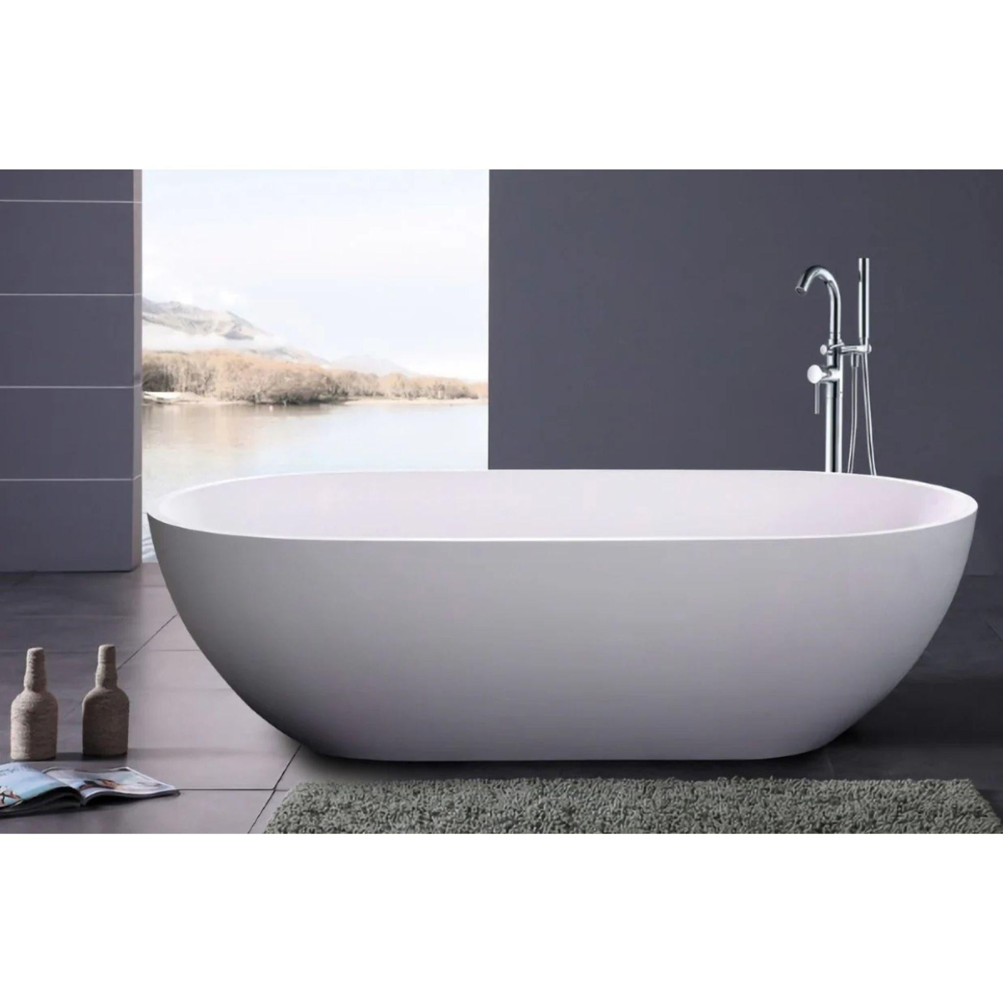 POSEIDON STELLA FREE STANDING BATHTUB GLOSS WHITE (AVAILABLE IN 1500MM AND 1700MM)