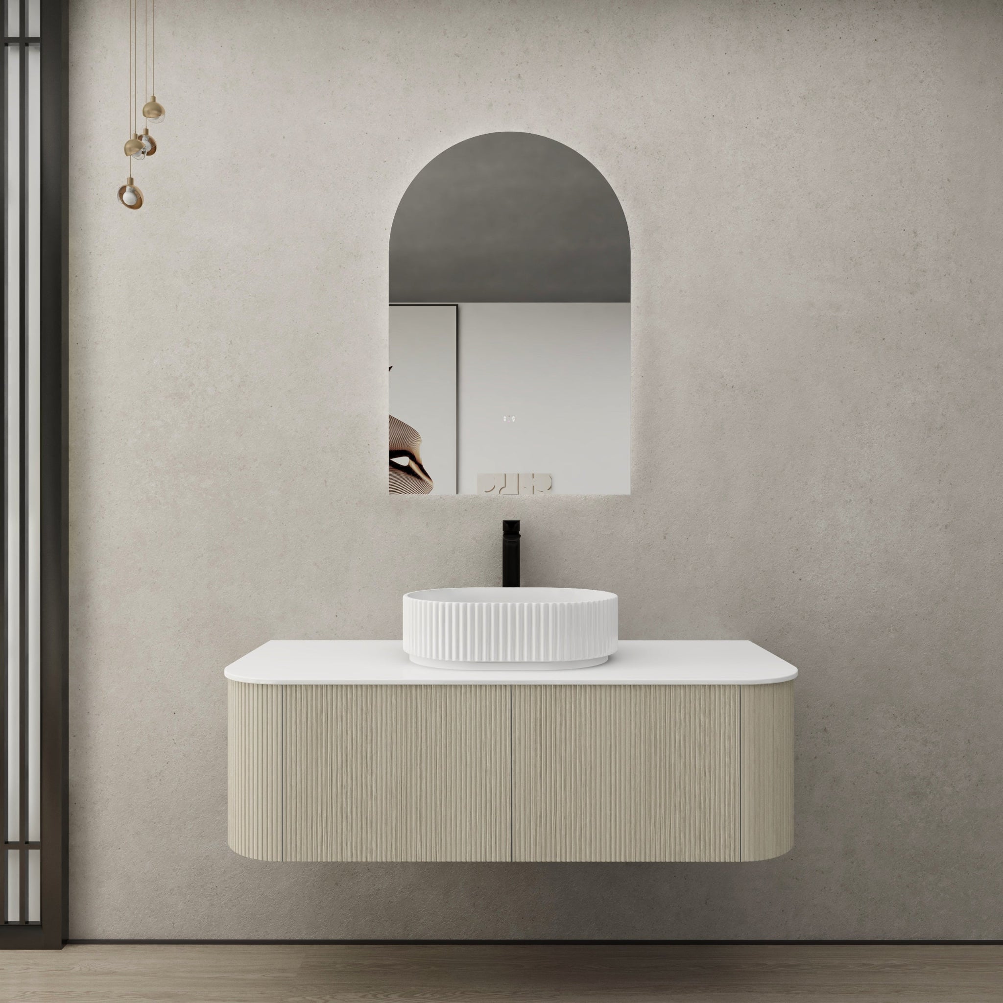 CETO BRONTE COASTAL OAK 1200MM SINGLE BOWL WALL HUNG VANITY