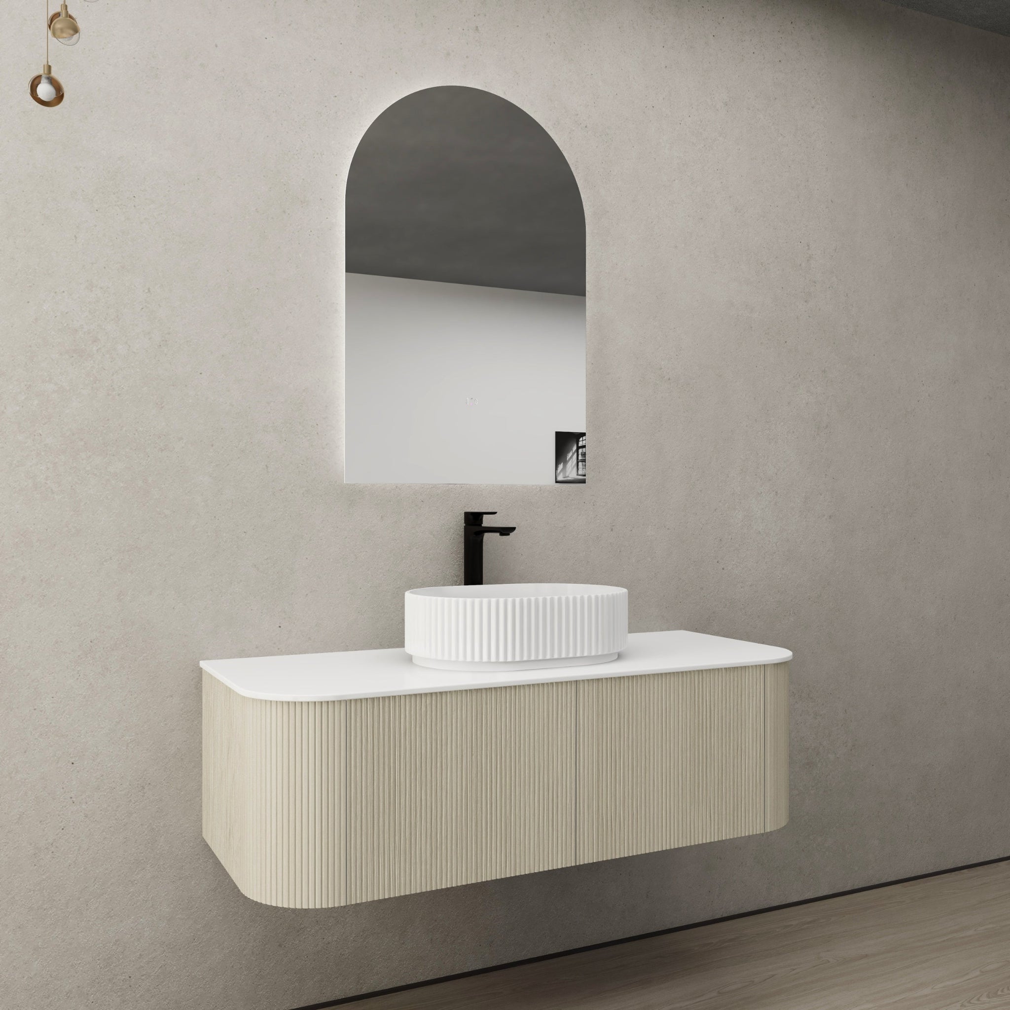 CETO BRONTE COASTAL OAK 1200MM SINGLE BOWL WALL HUNG VANITY