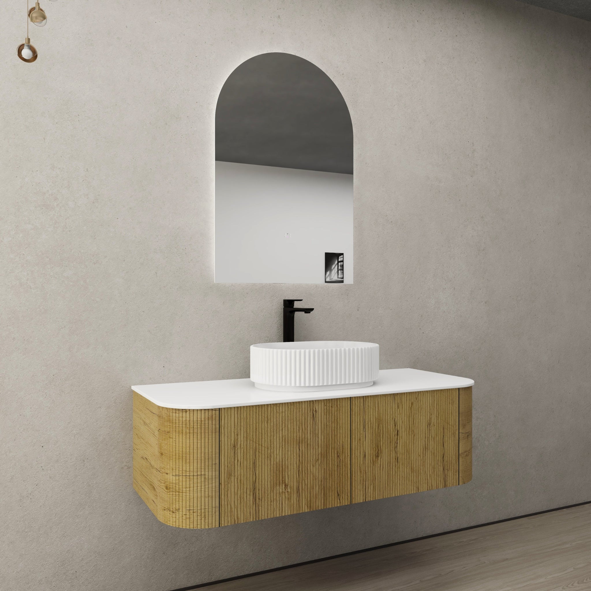 CETO BRONTE PRIME OAK 1200MM SINGLE BOWL WALL HUNG VANITY