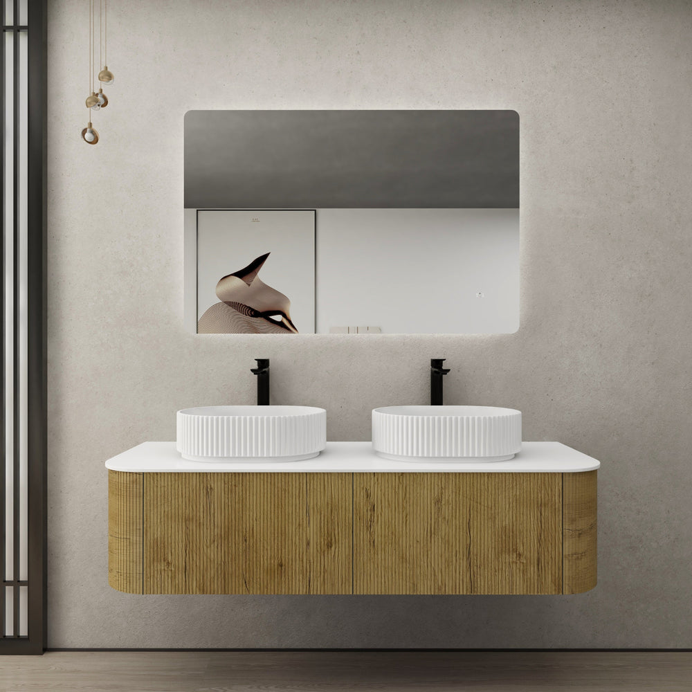 CETO BRONTE PRIME OAK 1500MM DOUBLE BOWL WALL HUNG VANITY
