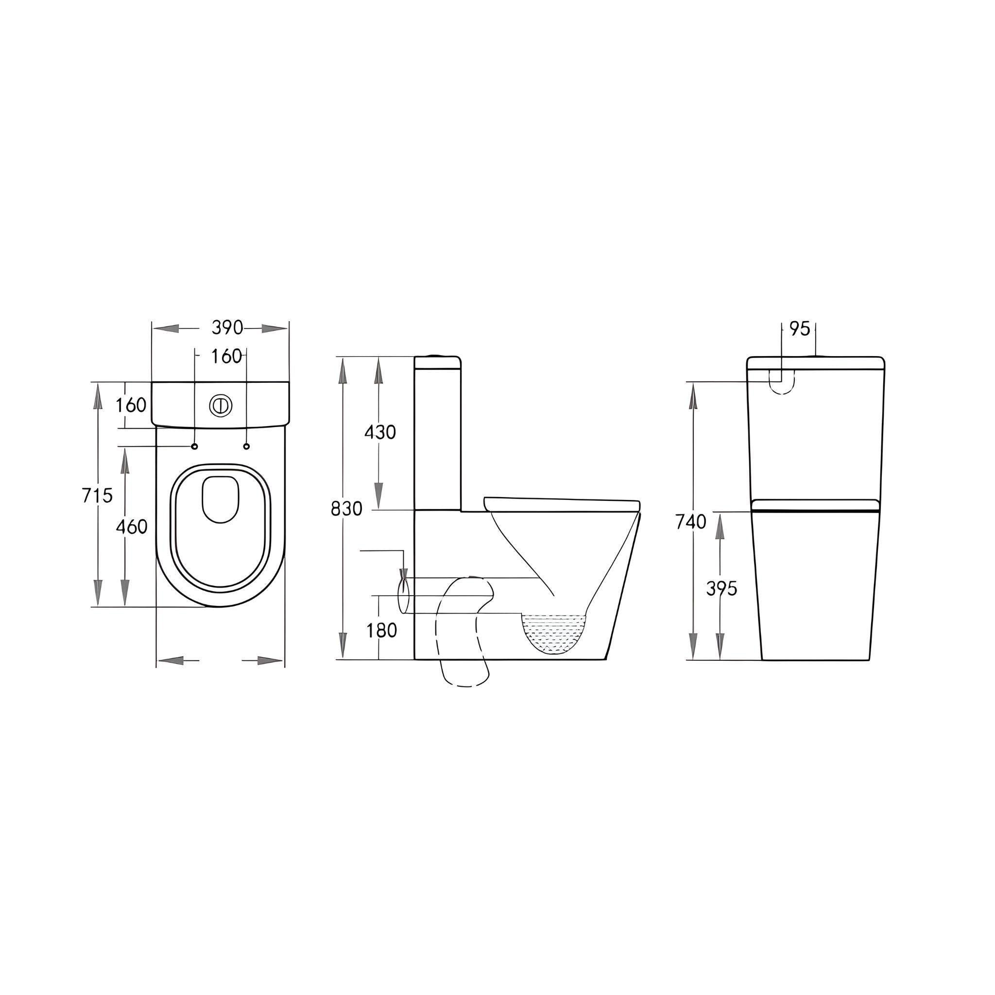 POSEIDON AVERY BTW TOILET SUITE GLOSS WHITE