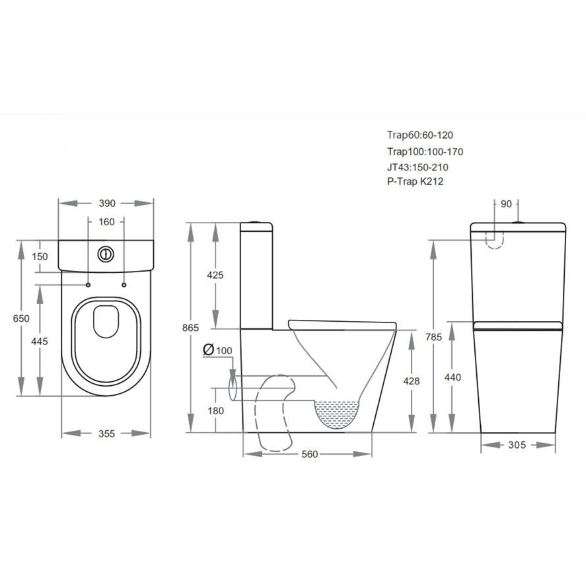POSEIDON LIVIS RIMLESS BACK TO WALL TOILET SUITE GLOSS WHITE