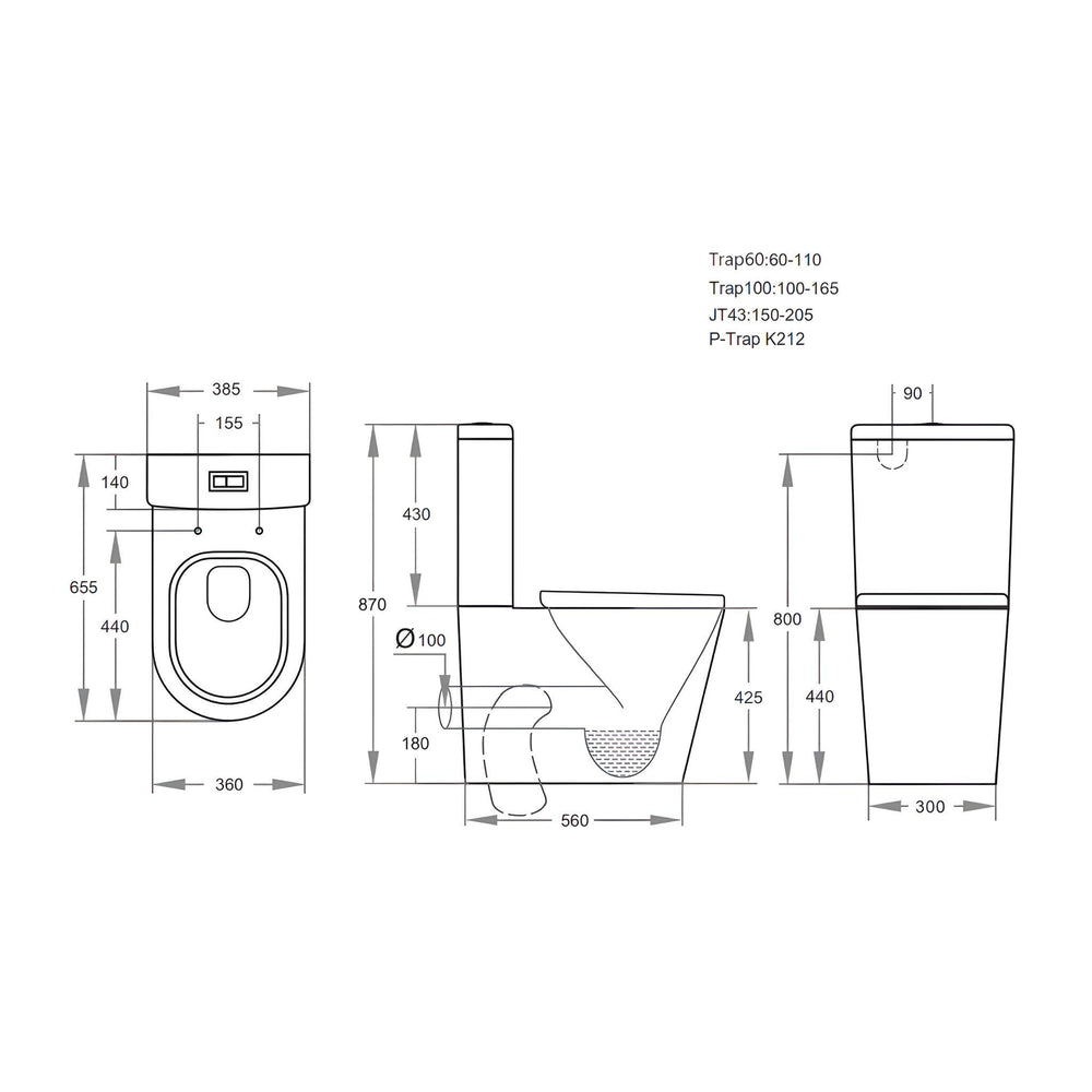 POSEIDON AVIS RIMLESS BACK TO WALL TOILET SUITE GLOSS WHITE
