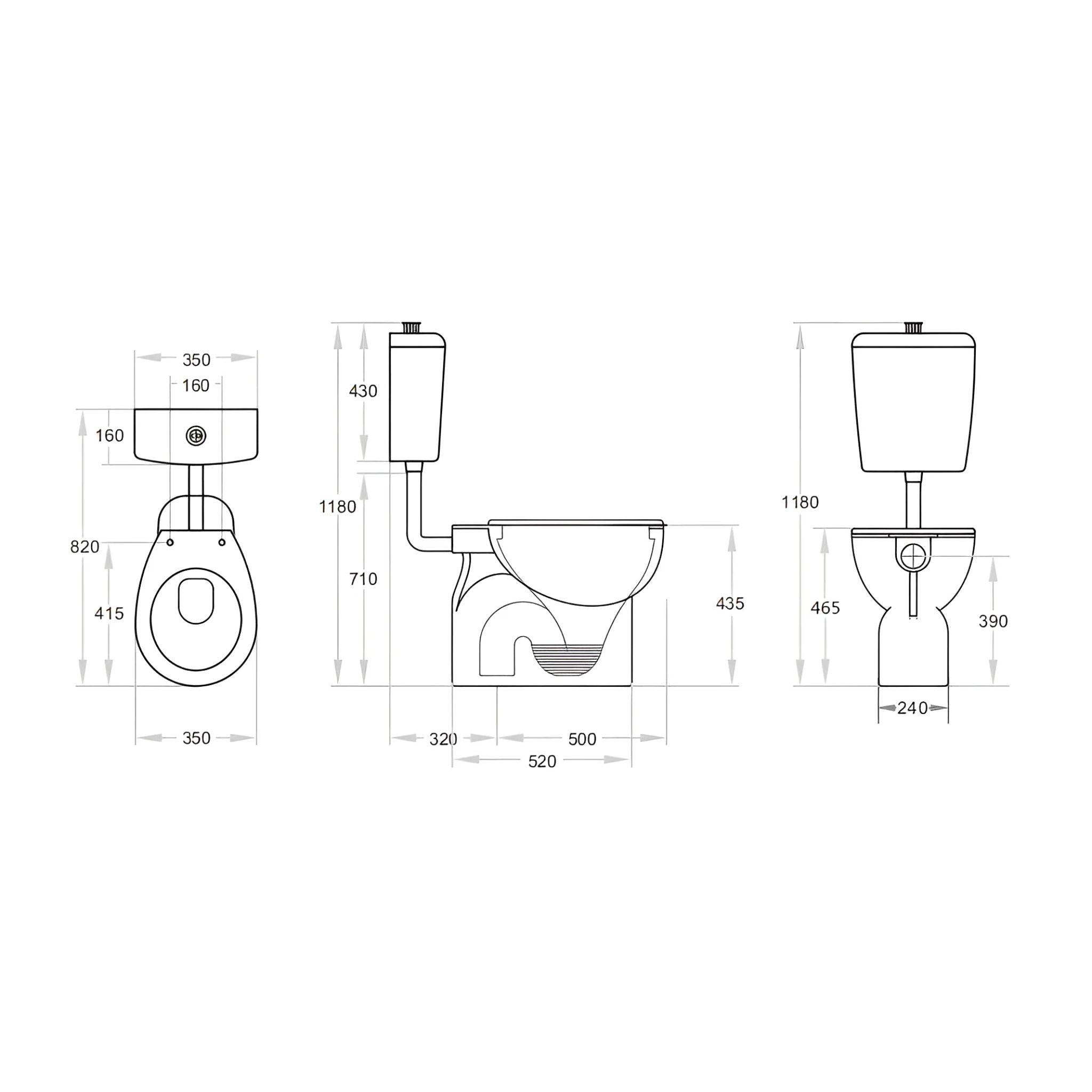 POSEIDON CALLA DISABLE TOILET SUITE CL024 (KDK024) GLOSS WHITE
