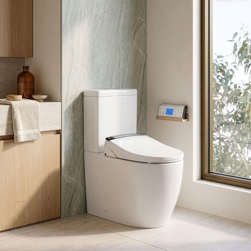 KOHLER X ENGLEFIELD AUTOLID BIDET SEAT PLUS WITH REMOTE CONTROL AND VEDA BTW TOILET SUITE PACKAGE ELONGATED GLOSS WHITE
