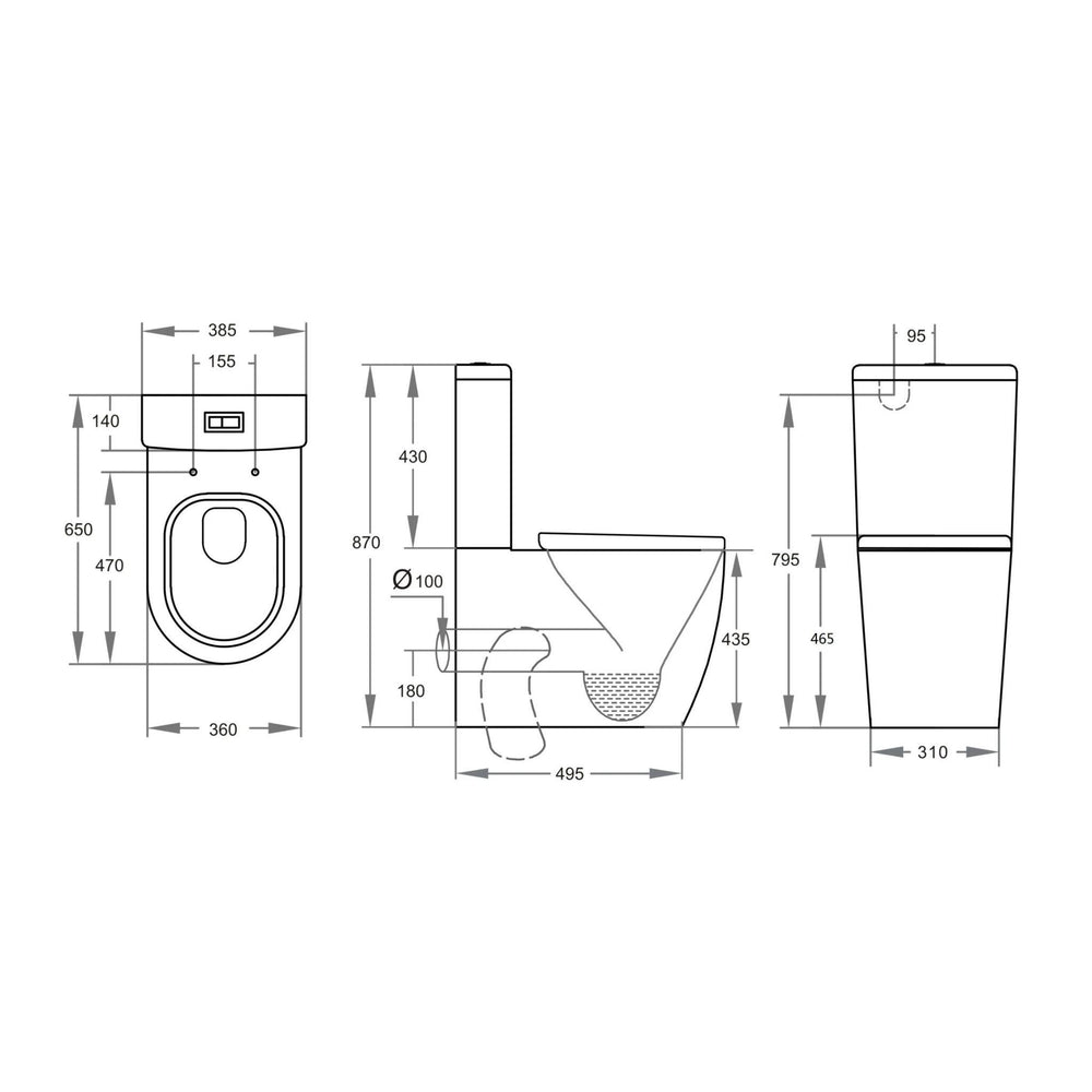 POSEIDON ELVERA BACK TO WALL TOILET SUITE GLOSS WHITE