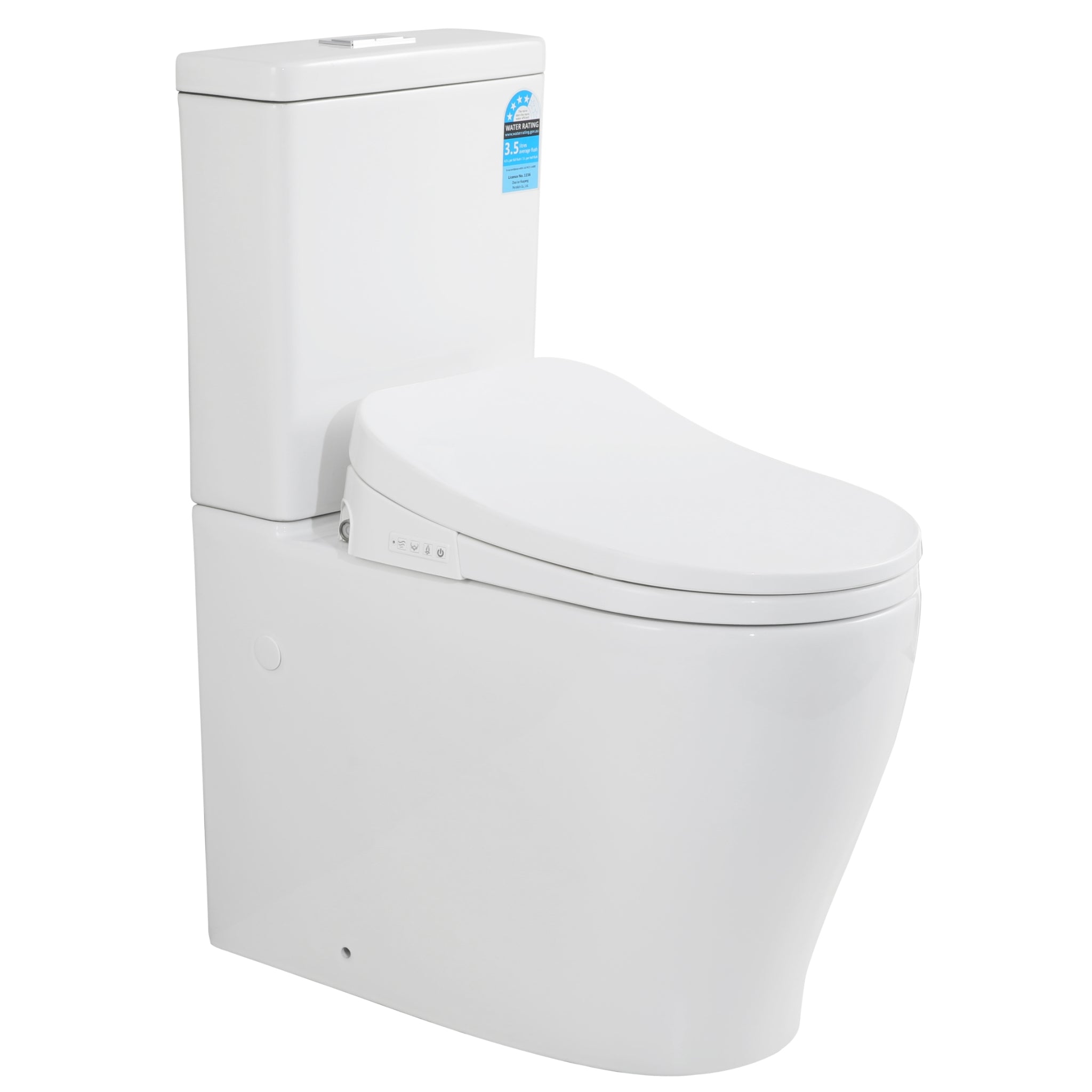 POSEIDON ZEUS RIMLESS BACK TO WALL SMART TOILET WITH REMOTE CONTROL GLOSS WHITE