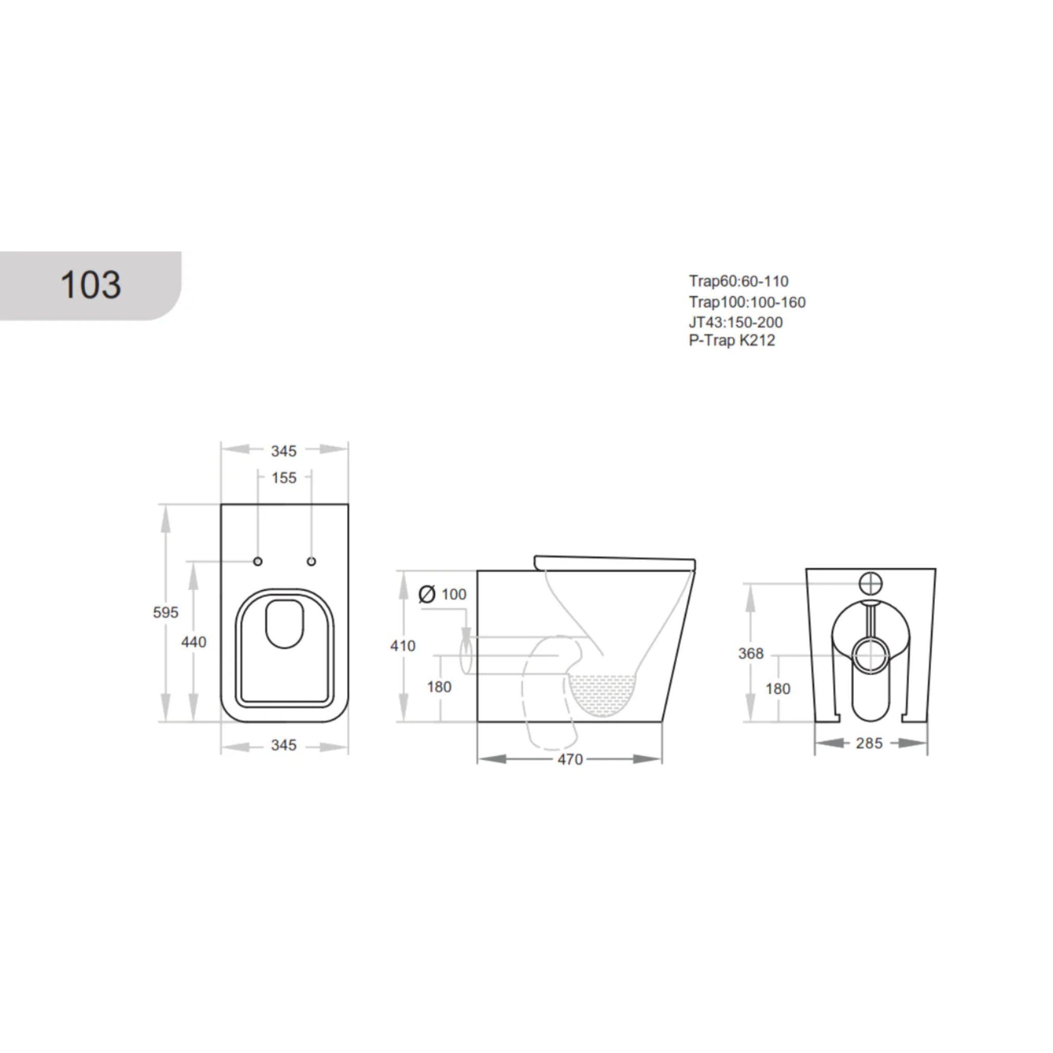 POSEIDON QUBIST WALL FACED PAN GLOSS BLACK