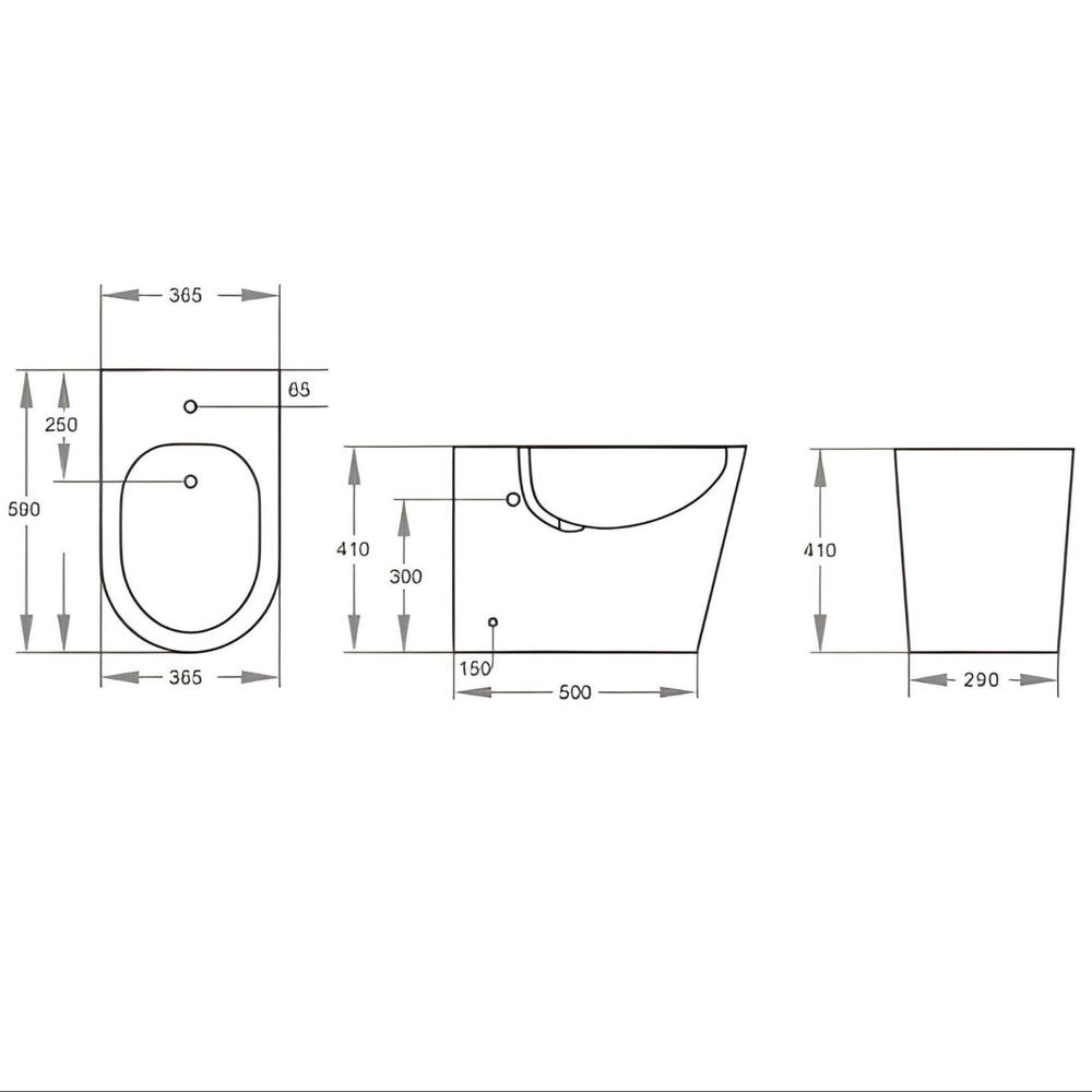 POSEIDON AVERY BACK-TO-WALL BIDET PAN GLOSS WHITE
