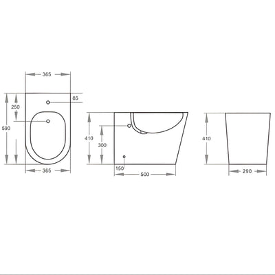 POSEIDON AVERY BACK-TO-WALL BIDET PAN GLOSS WHITE