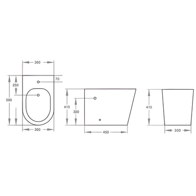 POSEIDON VEDA BACK-TO-WALL BIDET PAN GLOSS WHITE
