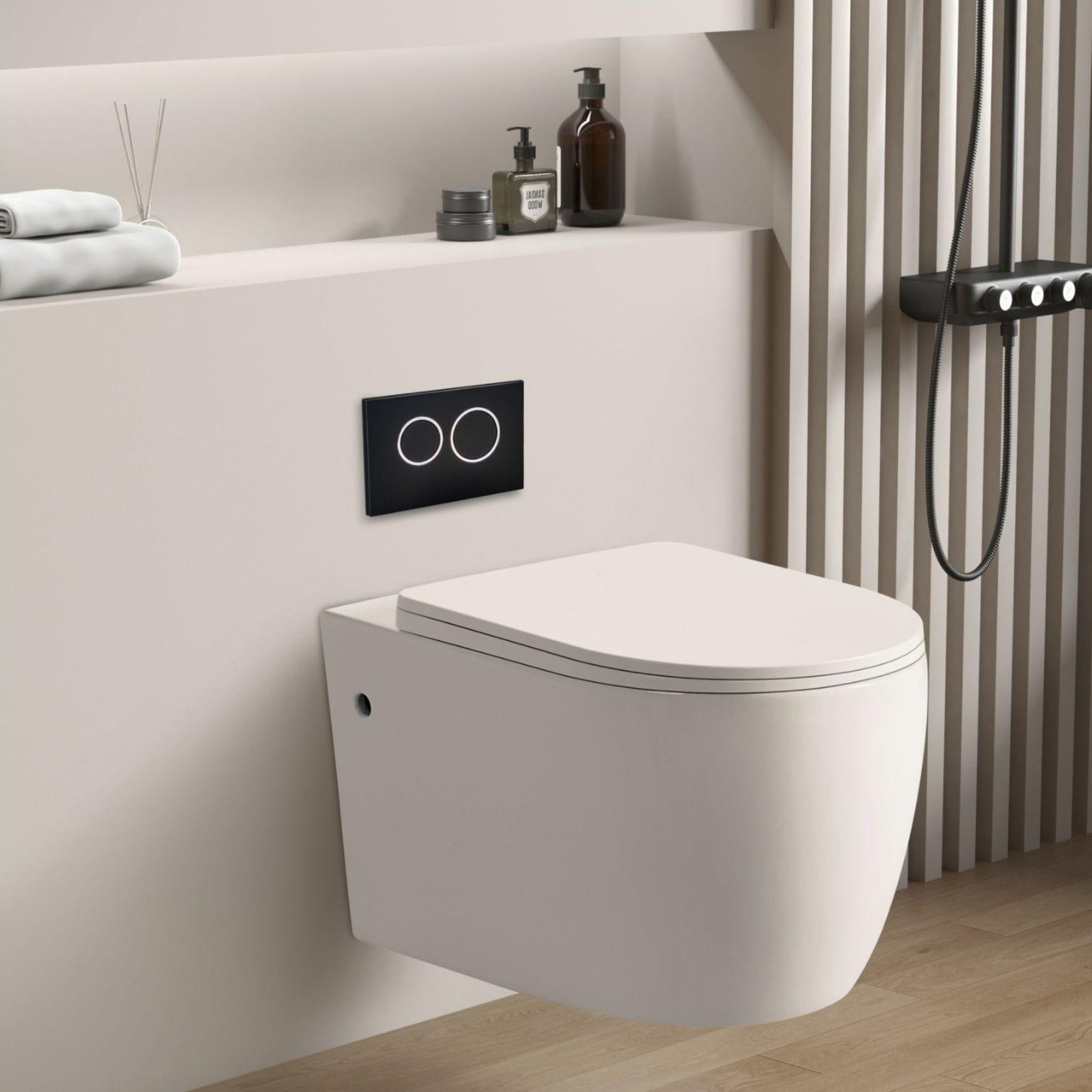 POSEIDON VEDA RIMLESS WALL HUNG TOILET PAN GLOSS WHITE