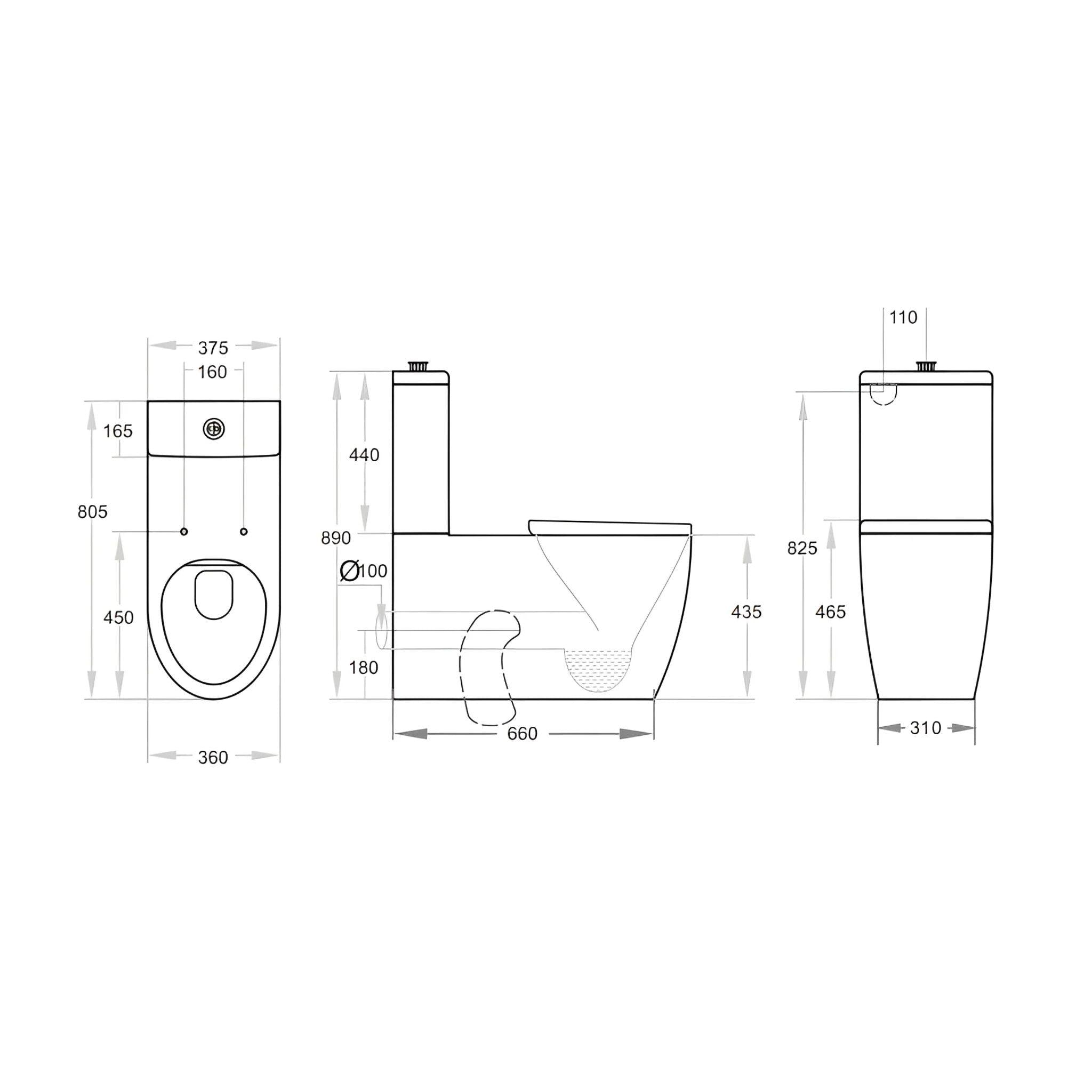 POSEIDON ASTA DISABLE RIMLESS TOILET RIMLESS FLUSH PAN GLOSS WHITE