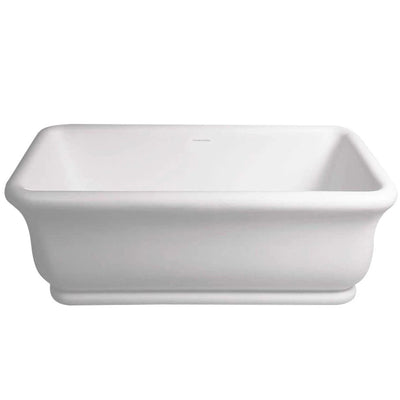 TURNER HASTINGS KIRKHAM TITANCAST SOLID SURFACE FREESTANDING BATHTUB GLOSS WHITE WITH OVERFLOW (AVAILABLE IN 1600MM & 1800MM)