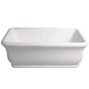 TURNER HASTINGS KIRKHAM TITANCAST SOLID SURFACE FREESTANDING BATHTUB SATIN SILK WHITE WITH OVERFLOW (AVAILABLE IN 1600MM & 1800MM)