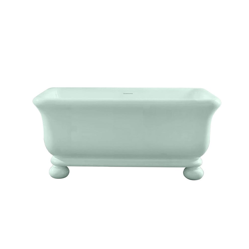 TURNER HASTINGS KIRKHAM TITANCAST FREESTANDING NON OVERFLOW BATHTUB WITH BALL FEET FROSTY MINT (AVAILABLE IN 1600MM AND 1800MM)