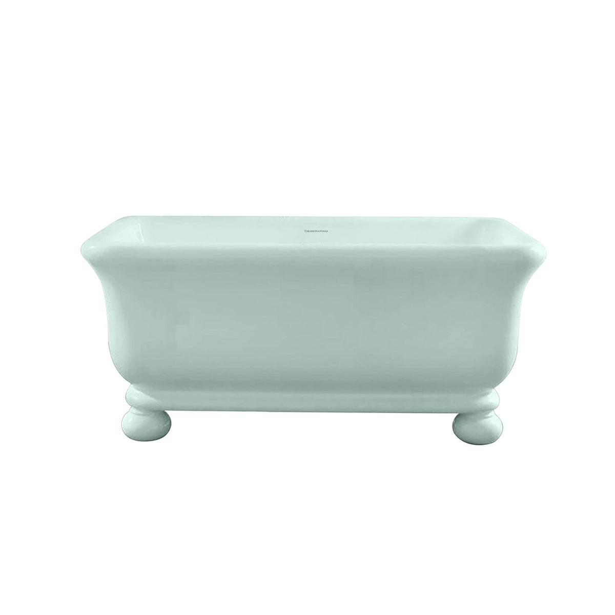 TURNER HASTINGS KIRKHAM TITANCAST FREESTANDING NON OVERFLOW BATHTUB WITH BALL FEET FROSTY MINT (AVAILABLE IN 1600MM AND 1800MM)