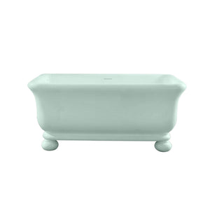 TURNER HASTINGS KIRKHAM TITANCAST FREESTANDING OVERFLOW BATHTUB WITH BALL FEET FROSTY MINT (AVAILABLE IN 1600MM AND 1800MM)
